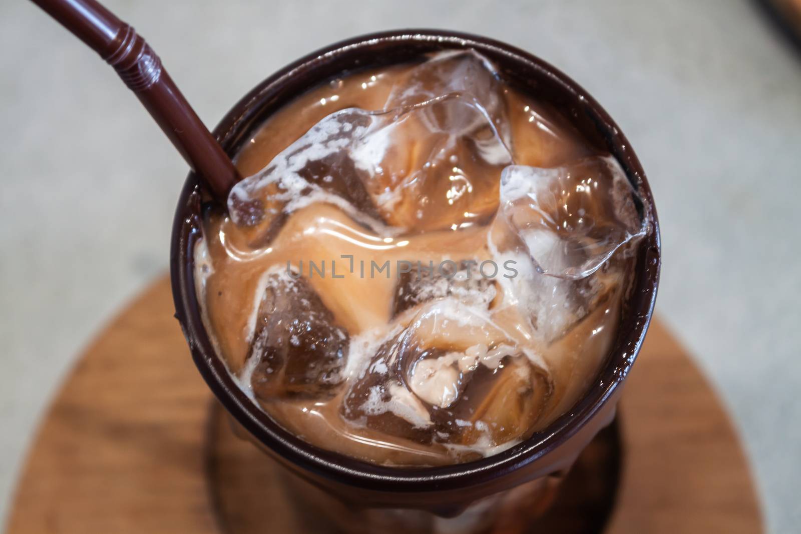 Iced coffee in coffee shop by punsayaporn