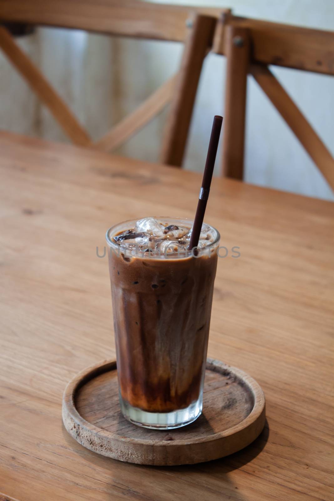 Iced coffee in coffee shop, stock photo