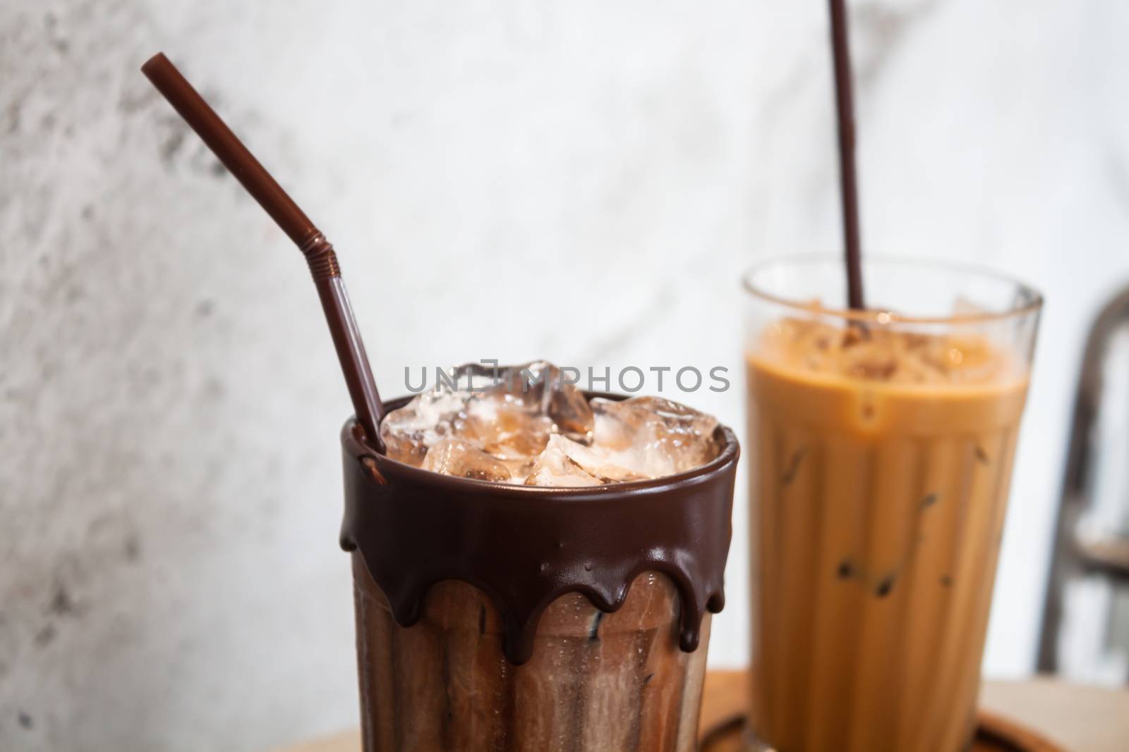 Iced coffee in coffee shop by punsayaporn
