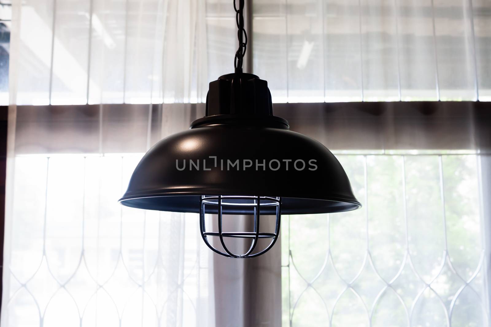 Lamps in a modern cafe, stock photo