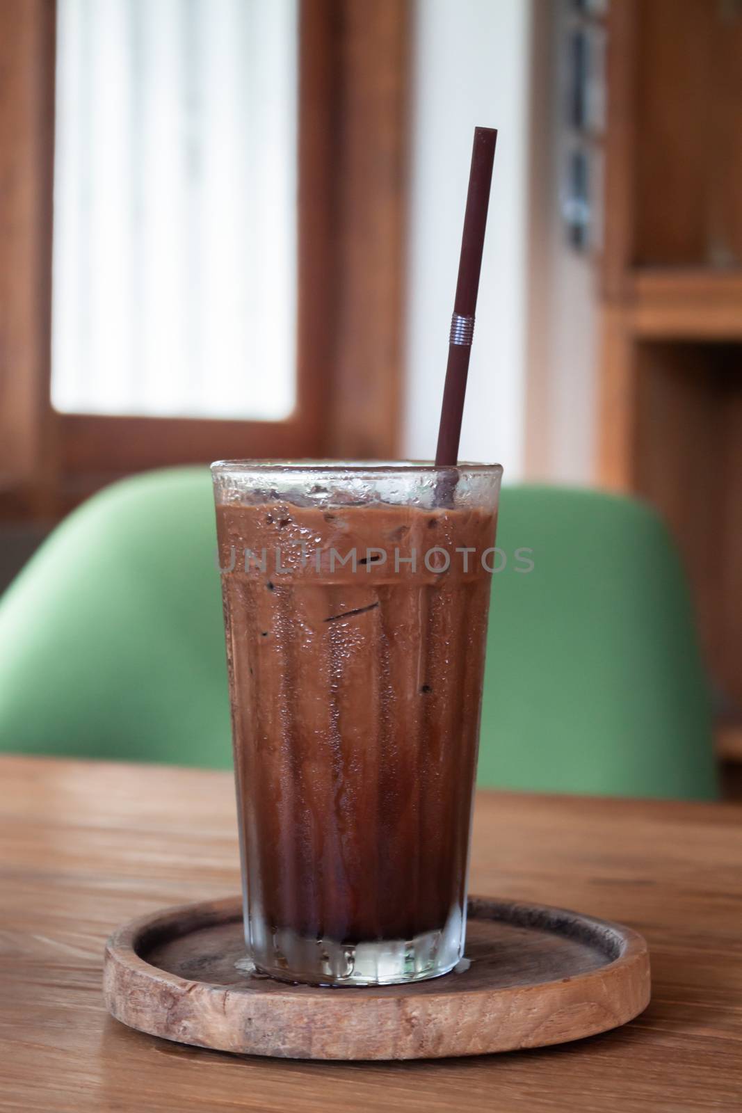 Iced coffee in coffee shop by punsayaporn