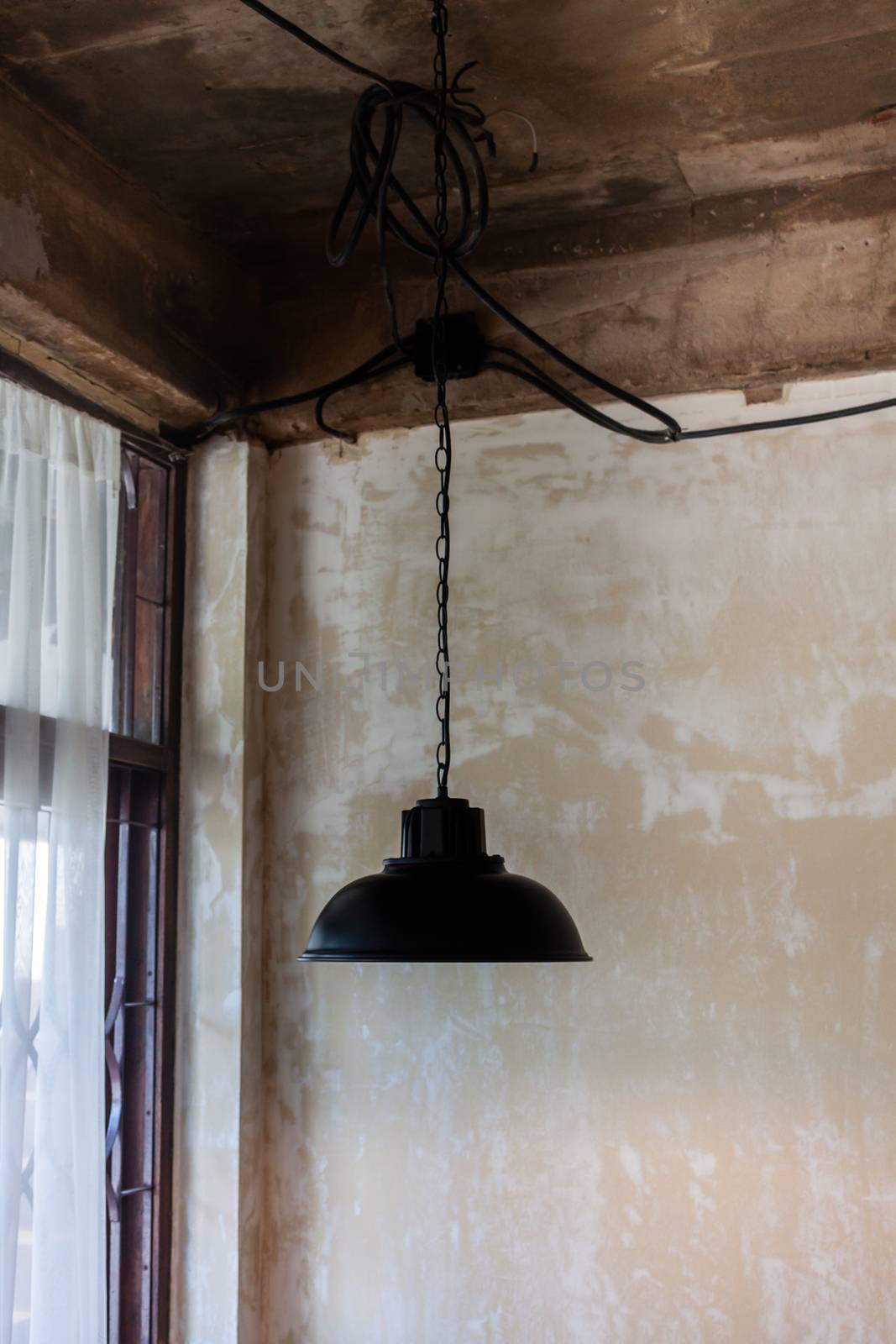 Lamps in a modern cafe, stock photo