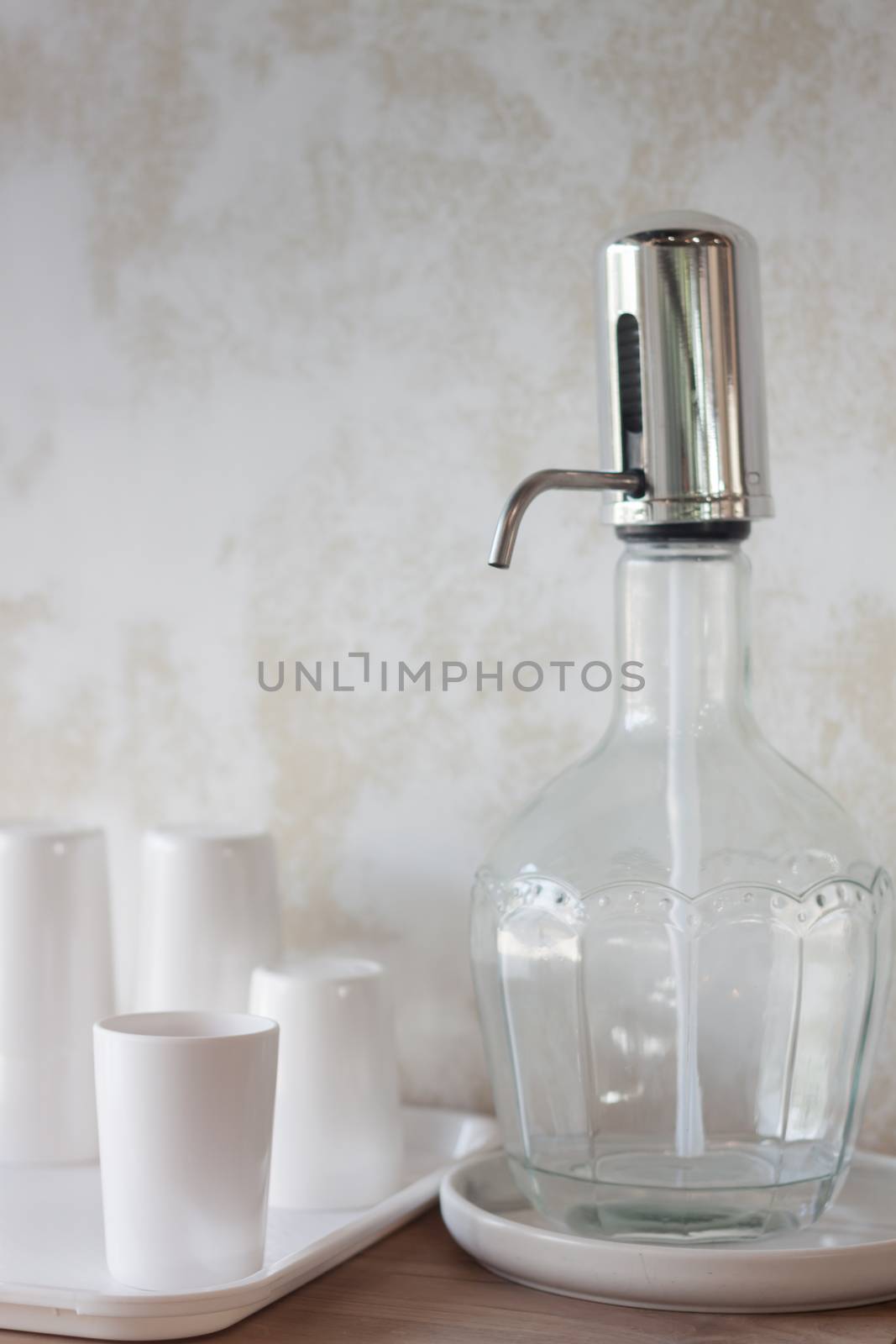 Drinking water for serving in coffee shop, stock photo