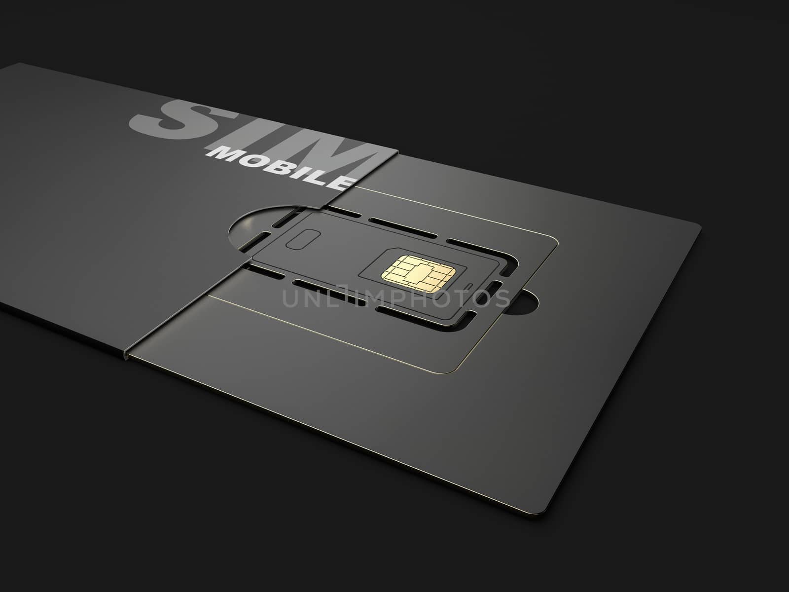 3d rendering of Sim card, clipping path included by tussik