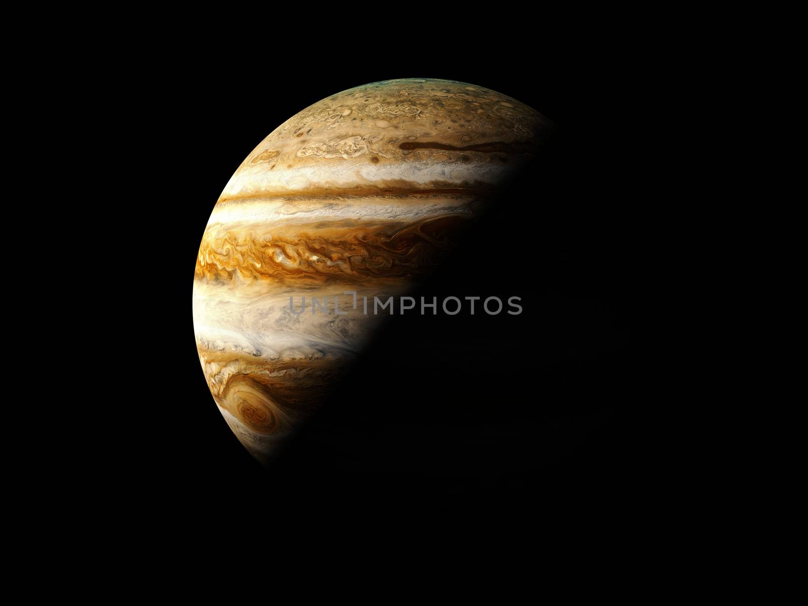 Jupiter - High resolution 3D Rendering images presents planets of the solar system. This image elements furnished by NASA