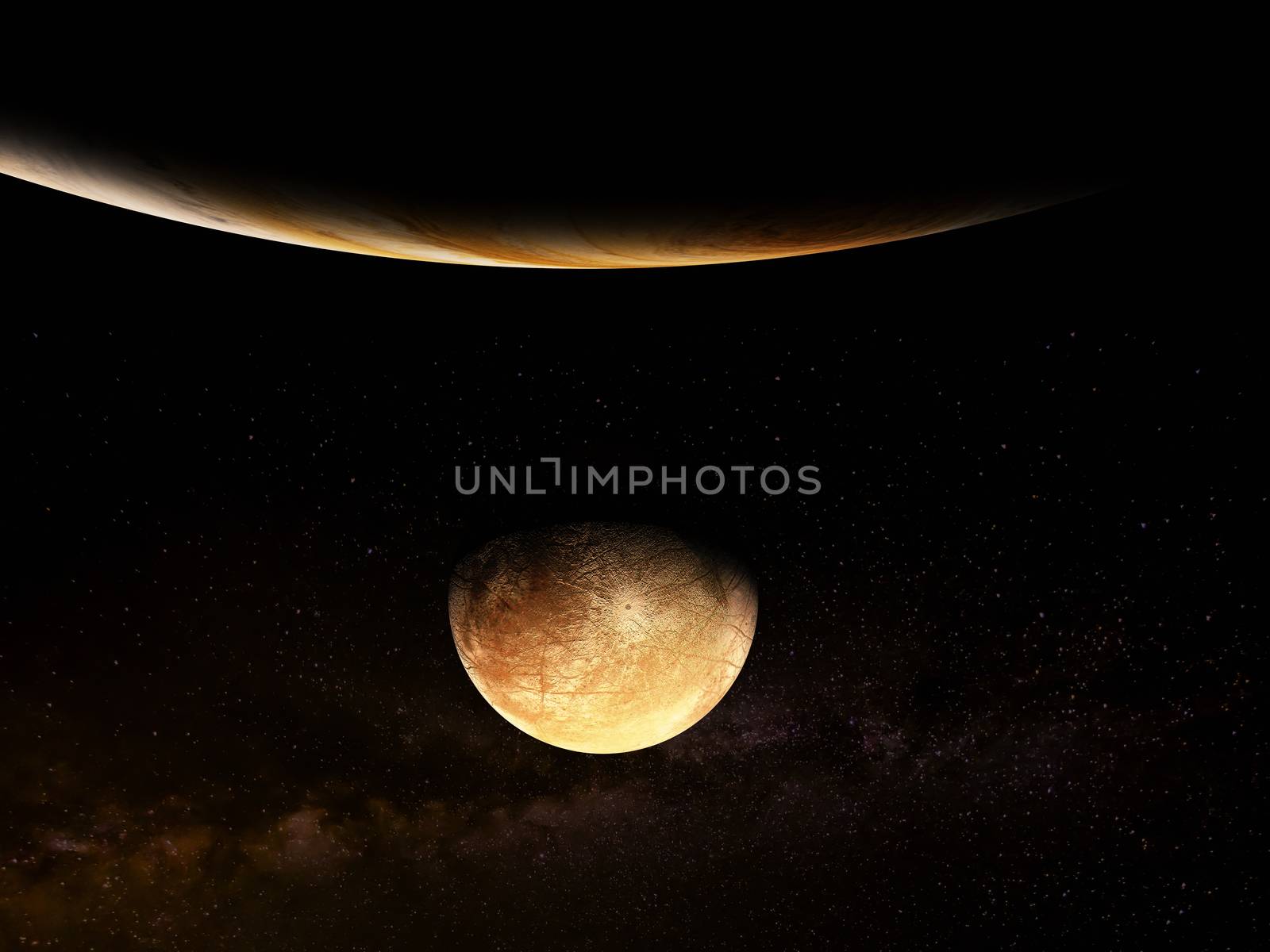 3D Rendering of Jupiter moon Europe - High resolution image by tussik