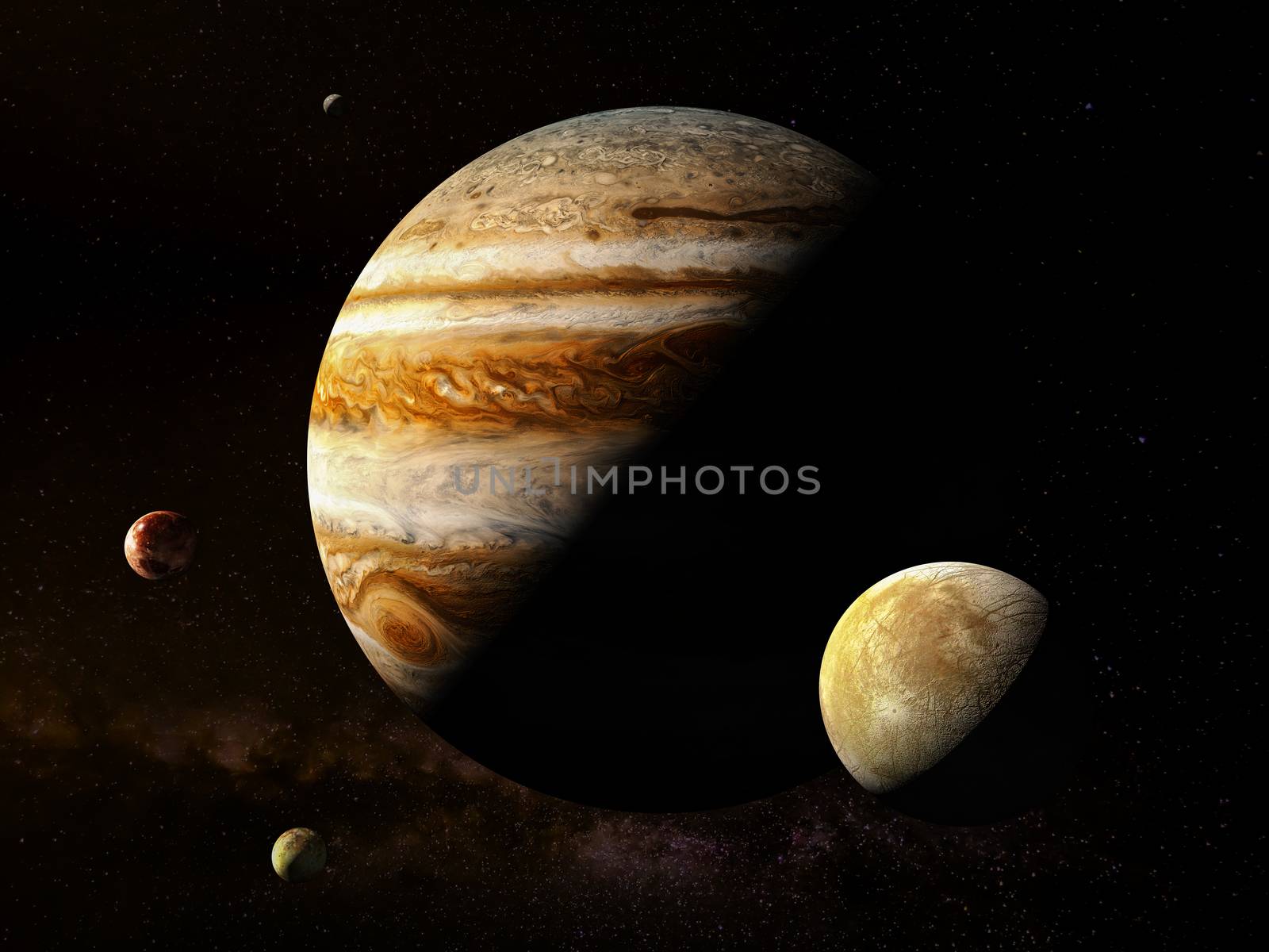 Jupiter - High resolution 3D Rendering images presents planets of the solar system. This image elements furnished by NASA