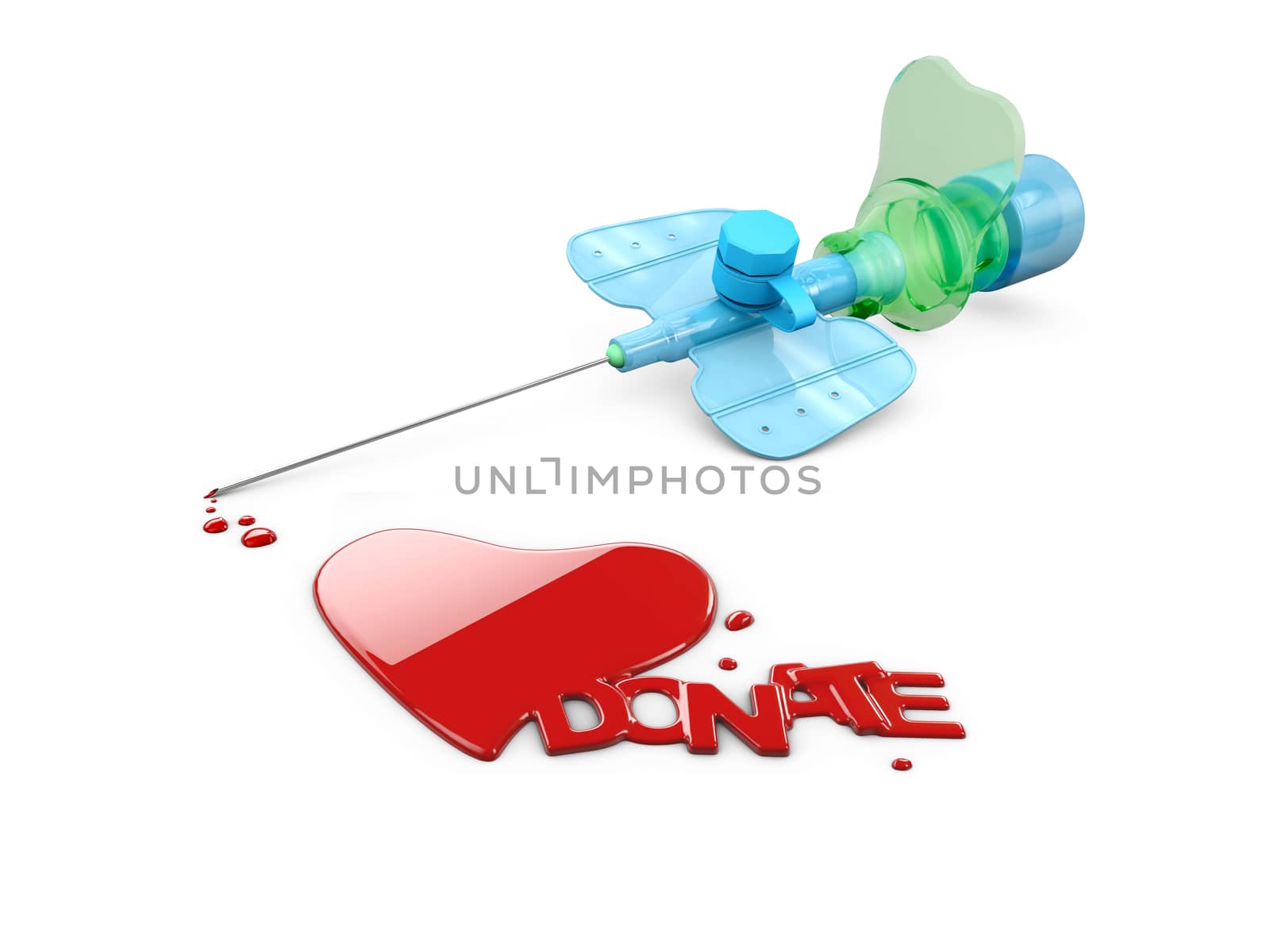 3d Illustration of Blood Donation, Save Life.