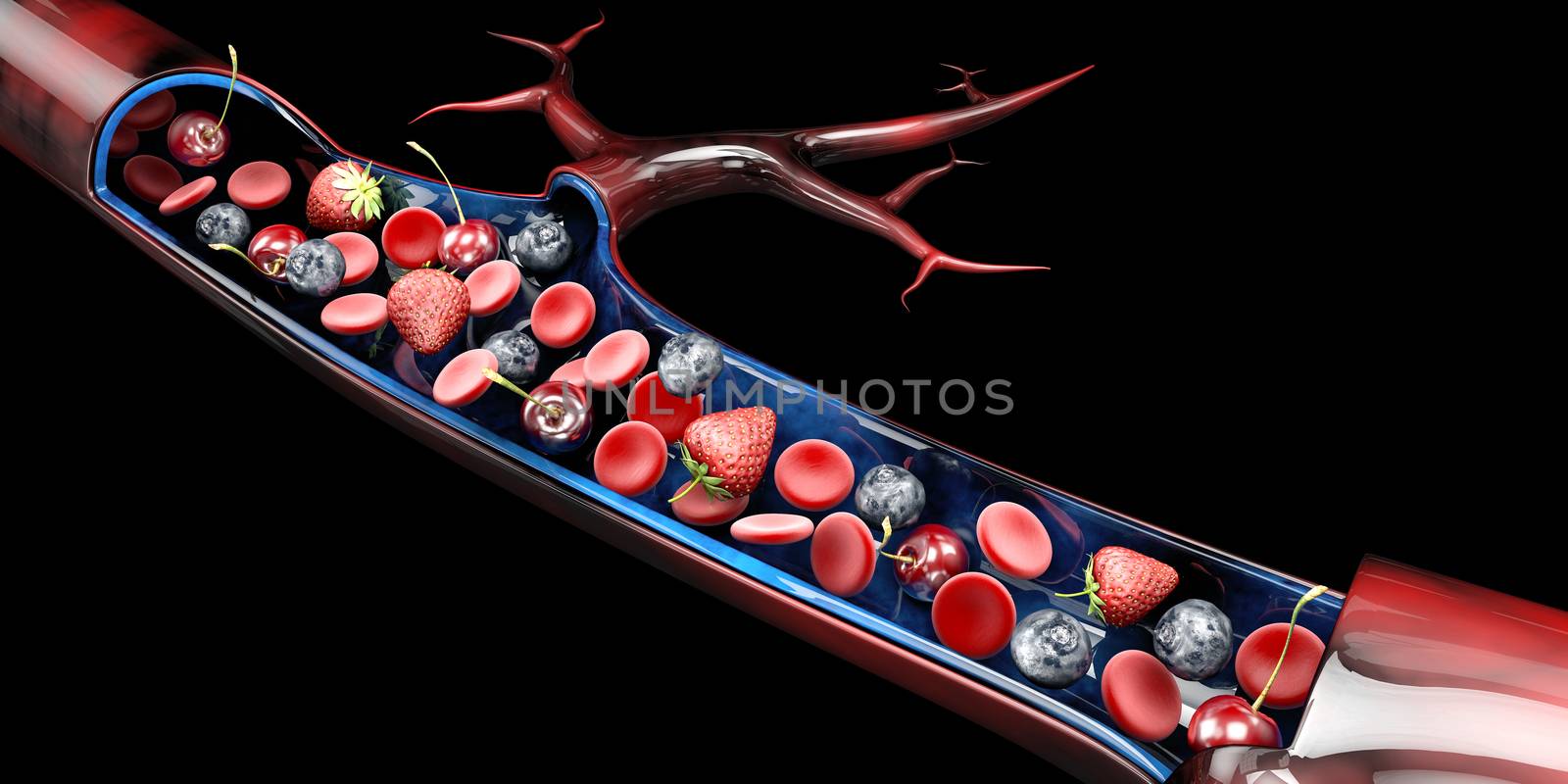 3d Illustration of glucose level in blood, isolated white by tussik