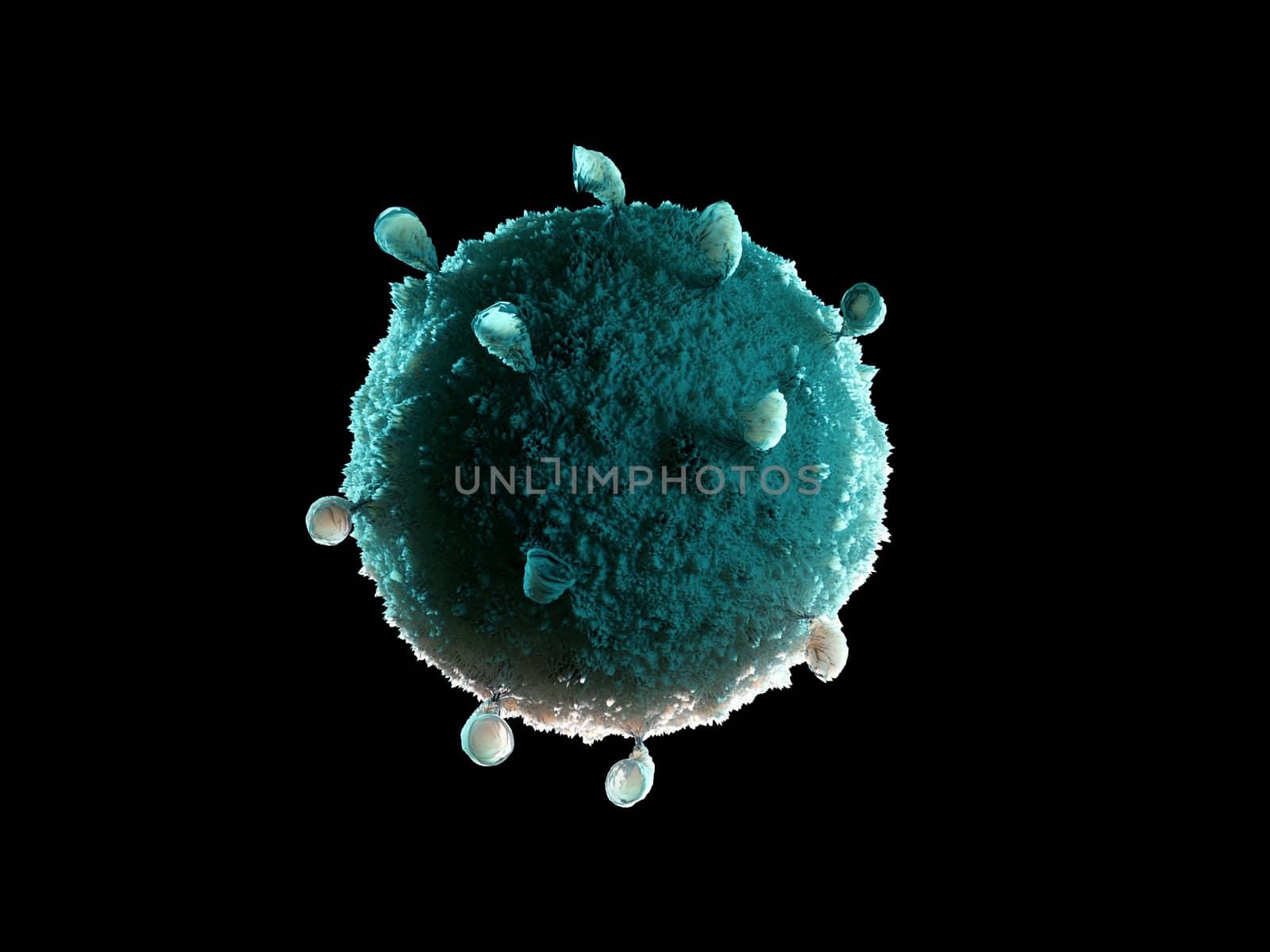 3d rendered Virus in Blood Stream in color background by tussik