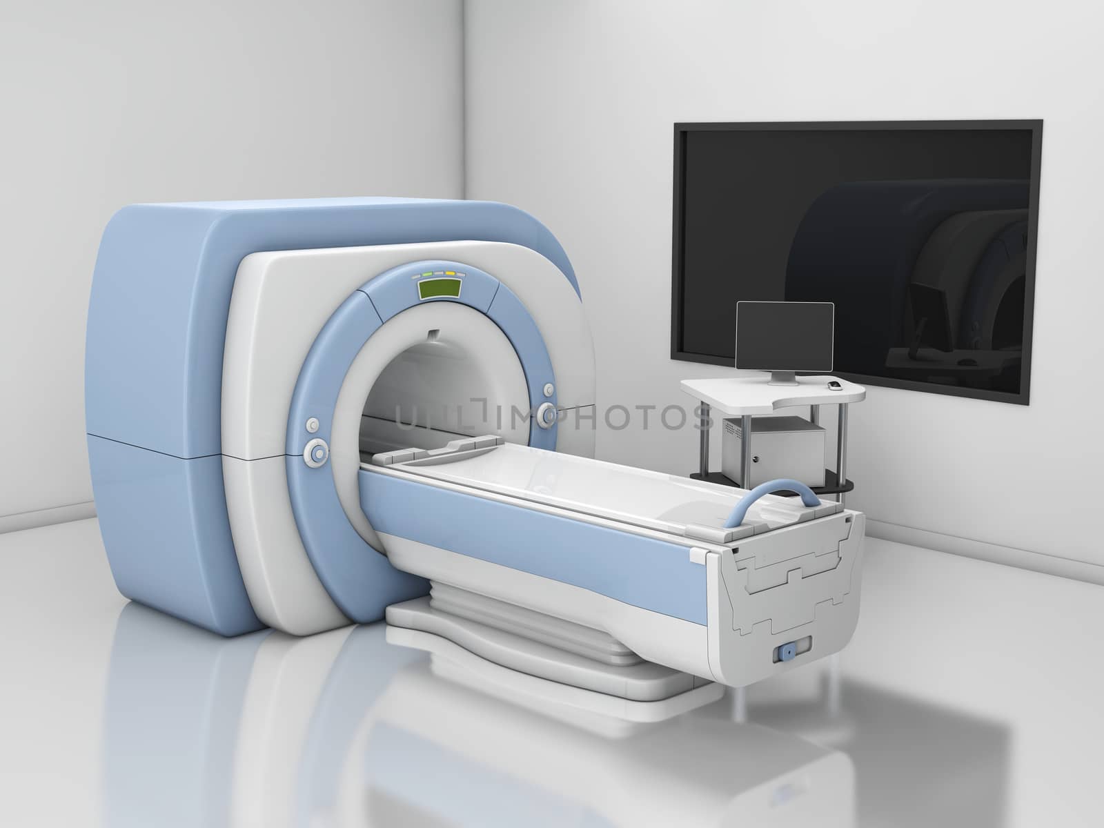 Magnetic resonance imaging device.Isolated MRI scanner 3d illustration. by tussik