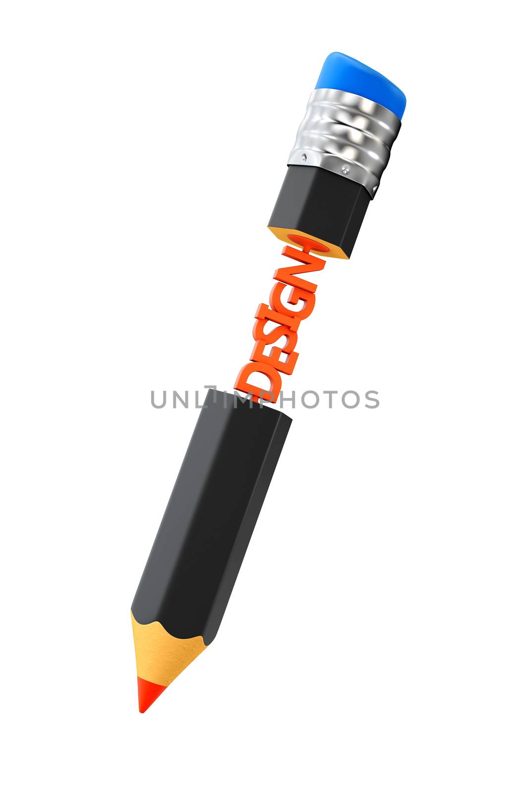 3d illustration of Creative pencil design modern layout template design.