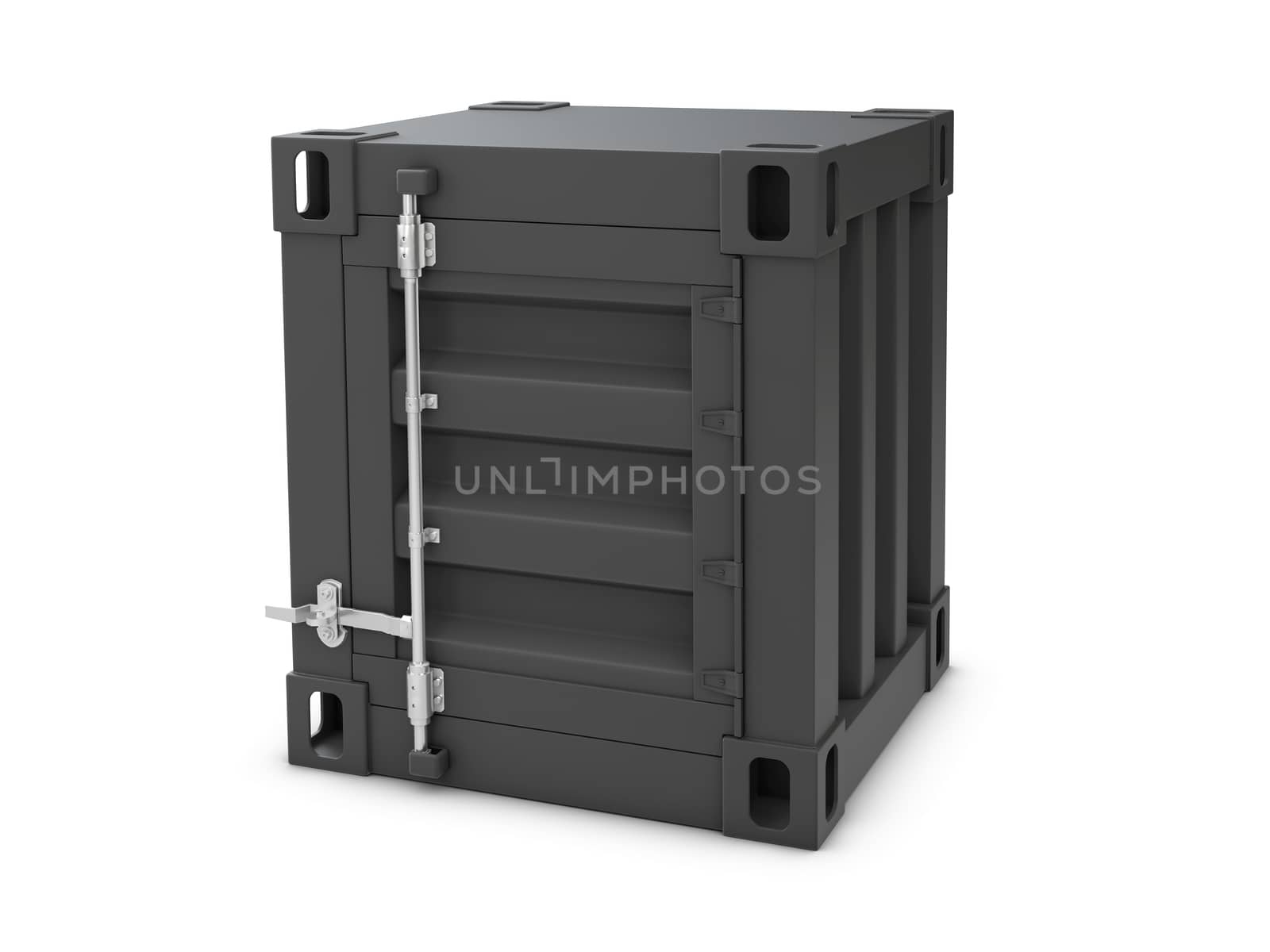 3D illustration of container cabinet isolated white.