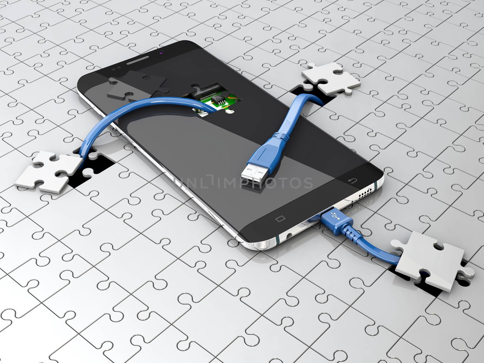 3d Illustration of New concept development of smartphone. by tussik