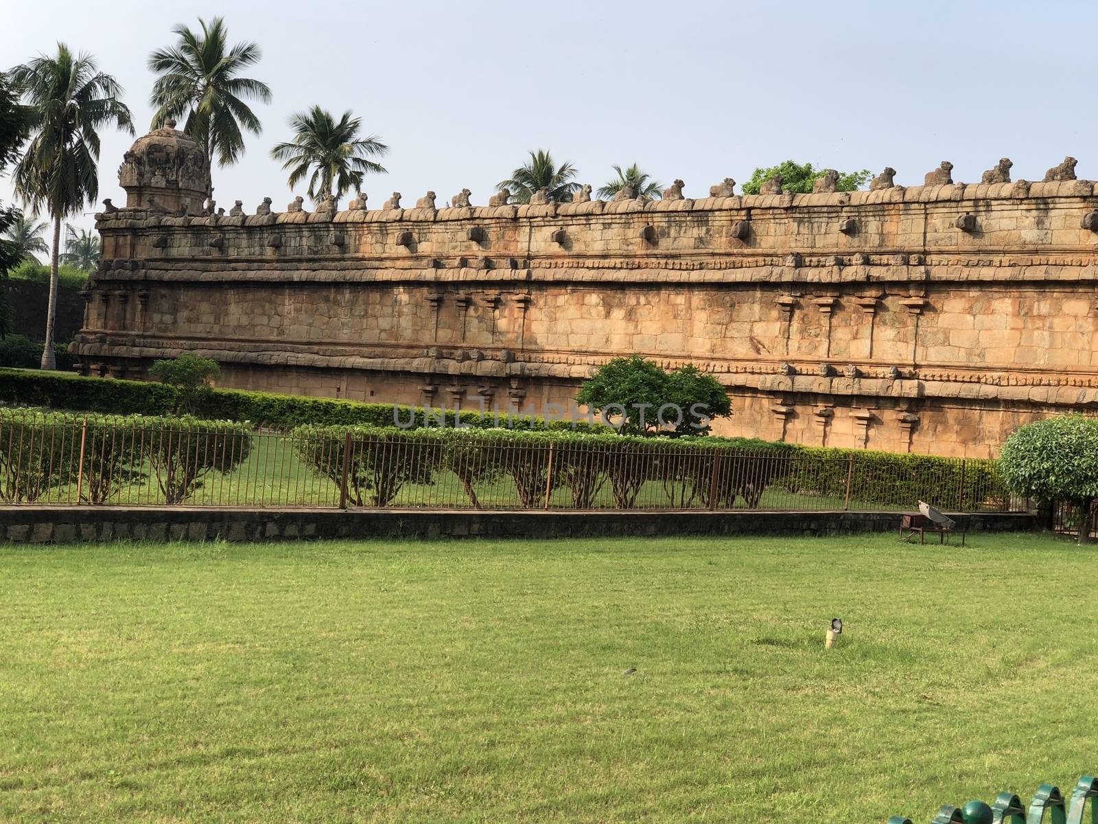 The Brihadisvara temple or Brihadeeswar temple located in Thanjavur, Tamilnadu built by Tamil King Raja Raja Chola-I between 1003 and 1010 AD. This is the Hindu temple built in Dravidian architecture style. The temple is entirely built with granite stones and the temple contains many monolithic sculptures in it. This temple is one of the `Great Living Chola Temples` and also tamil words are inscribed in the wall of the temple. This temple is dedicated to Lord shiva and it is a UNESCO World Heritage Site.