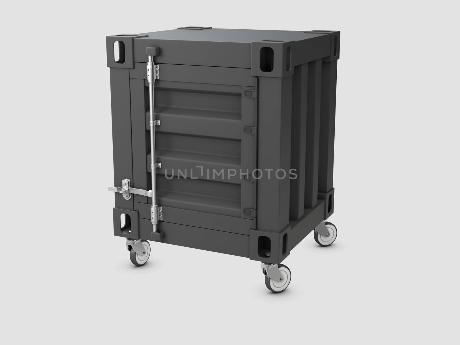 3D illustration of container cabinet isolated white.