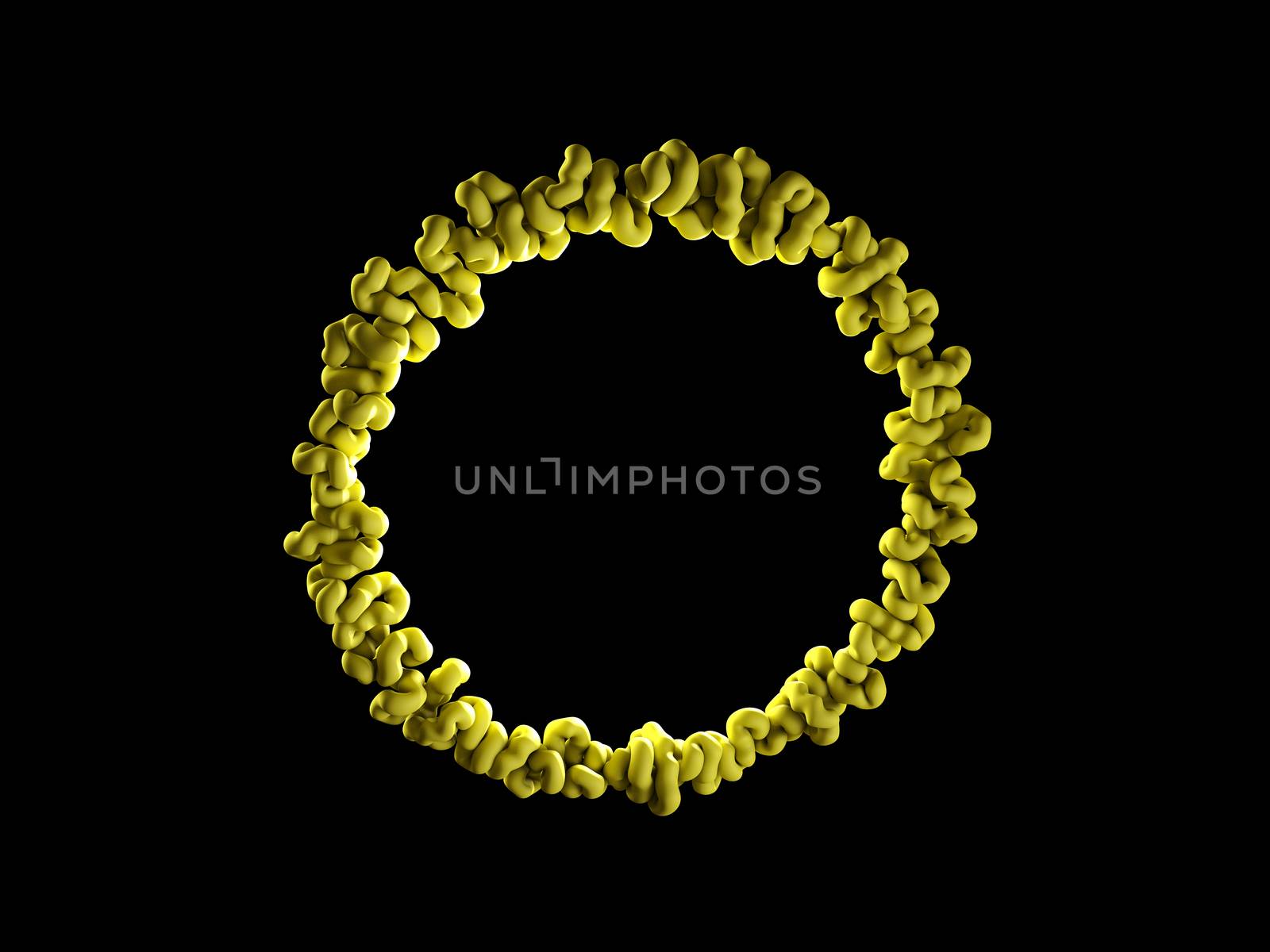 Lyme disease bacteria isolated black 3D illustration.