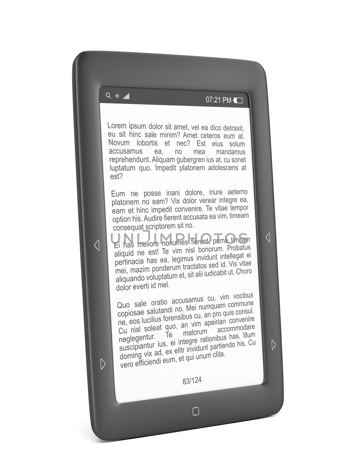 E-book reader on white by magraphics