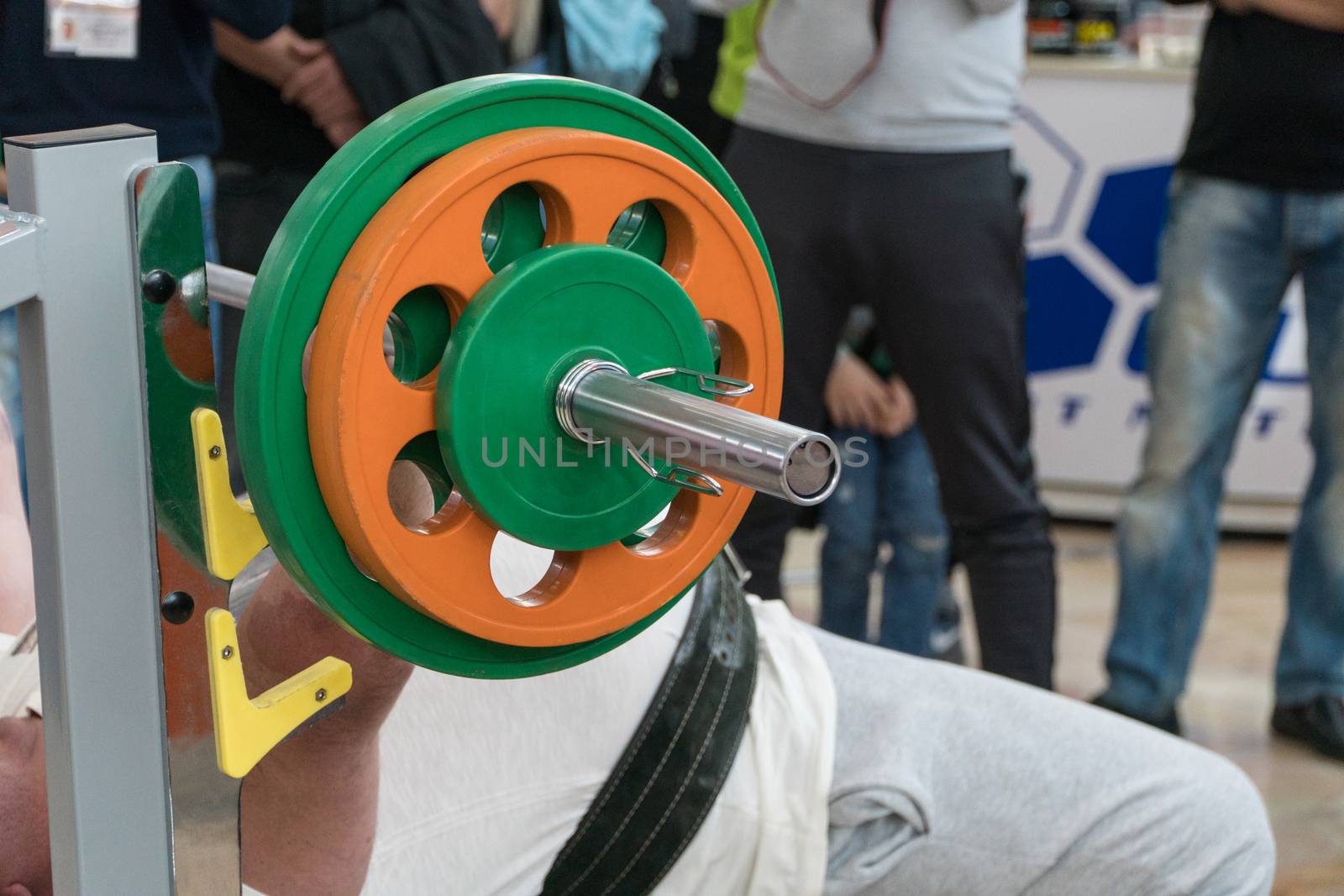 bench press in the gym. competition and tournament