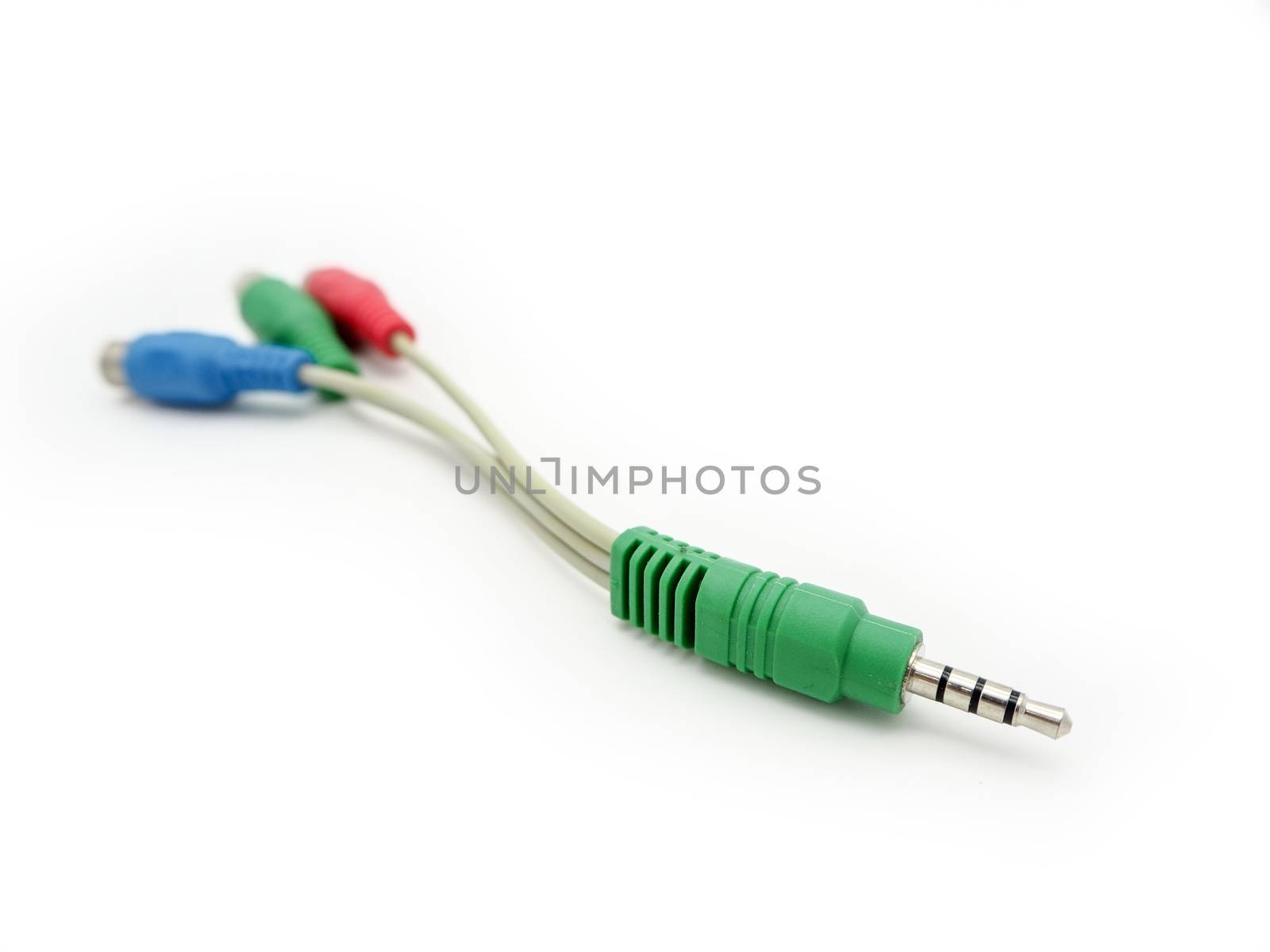 Jack instrument cable isolated on a white background abstraction.