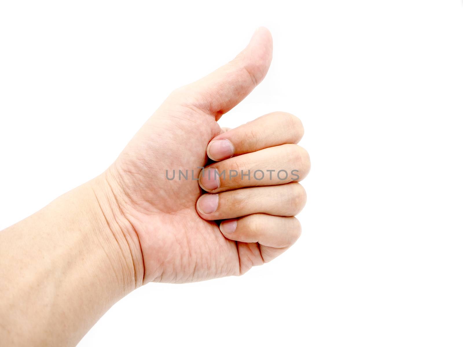 Good job ,Thump up for agreement sign concept isolated on white background.