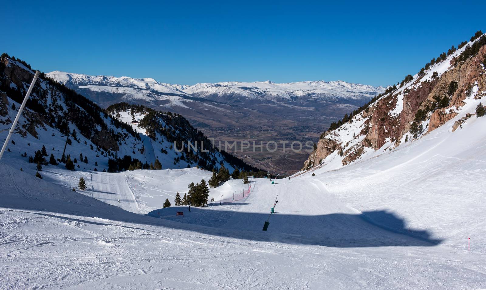 Snowy mountains in Spain (Masella),ski resort