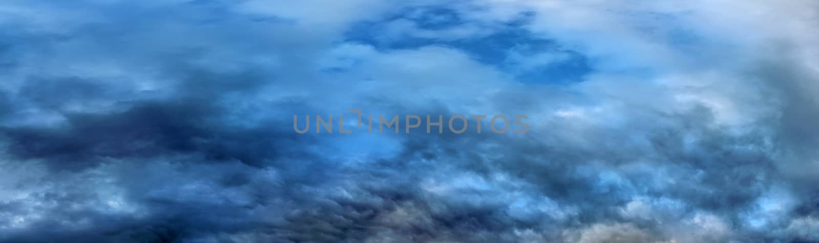 Stunning colorful sky panorama showing beautiful cloud formations in high resolution.