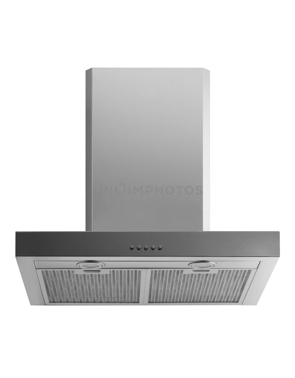 kitchen hood metal color on a white background isolated