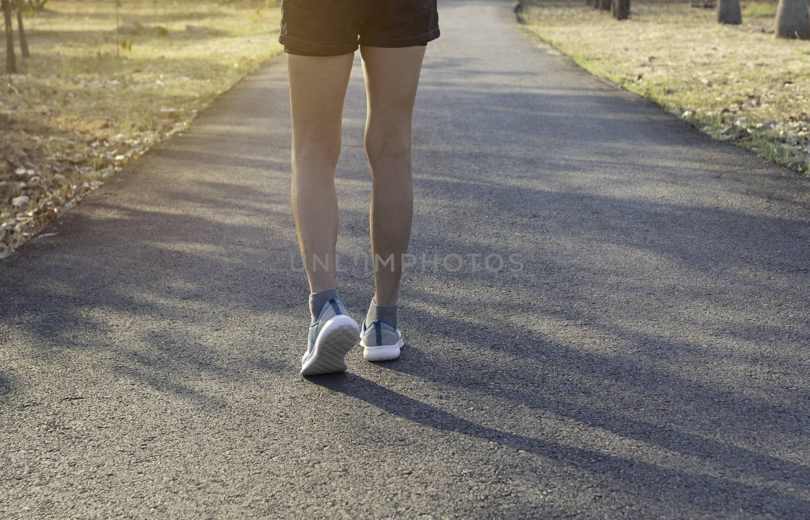 A woman running at the morning for jogging, exercising and healthy lifestyle concept.