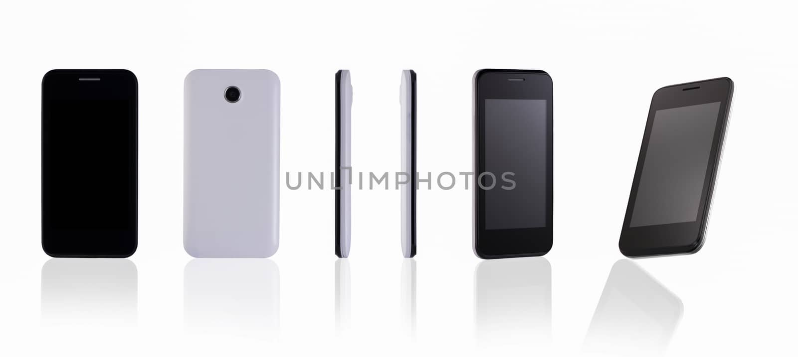 mobile phone on white background by A_Karim