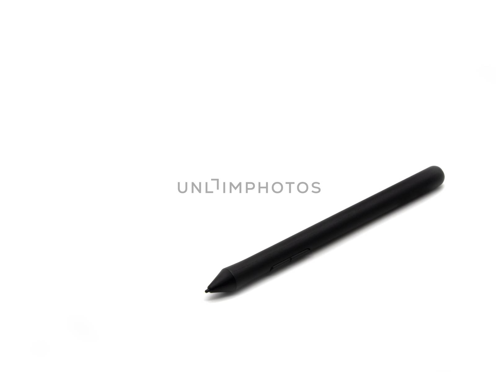A black pen mouse, digital pen isolated on a white background with copy space.