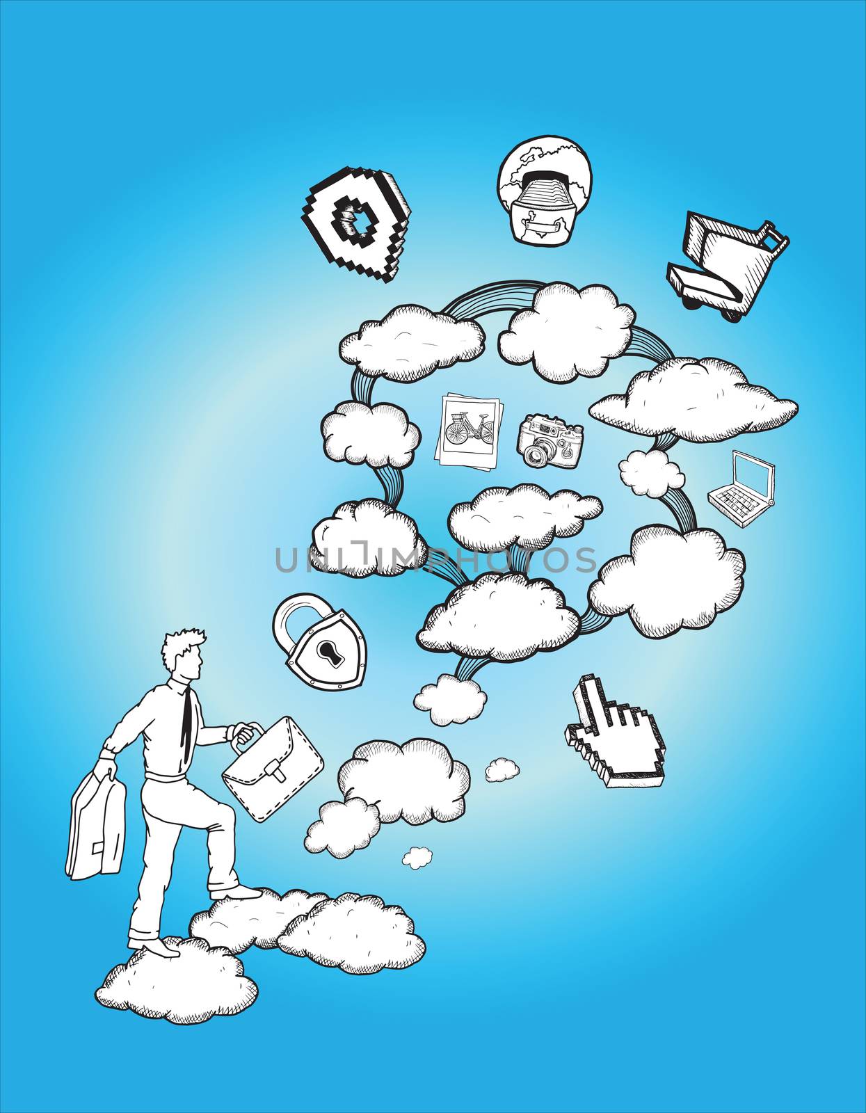 Cloud computing concept illustration by Wavebreakmedia