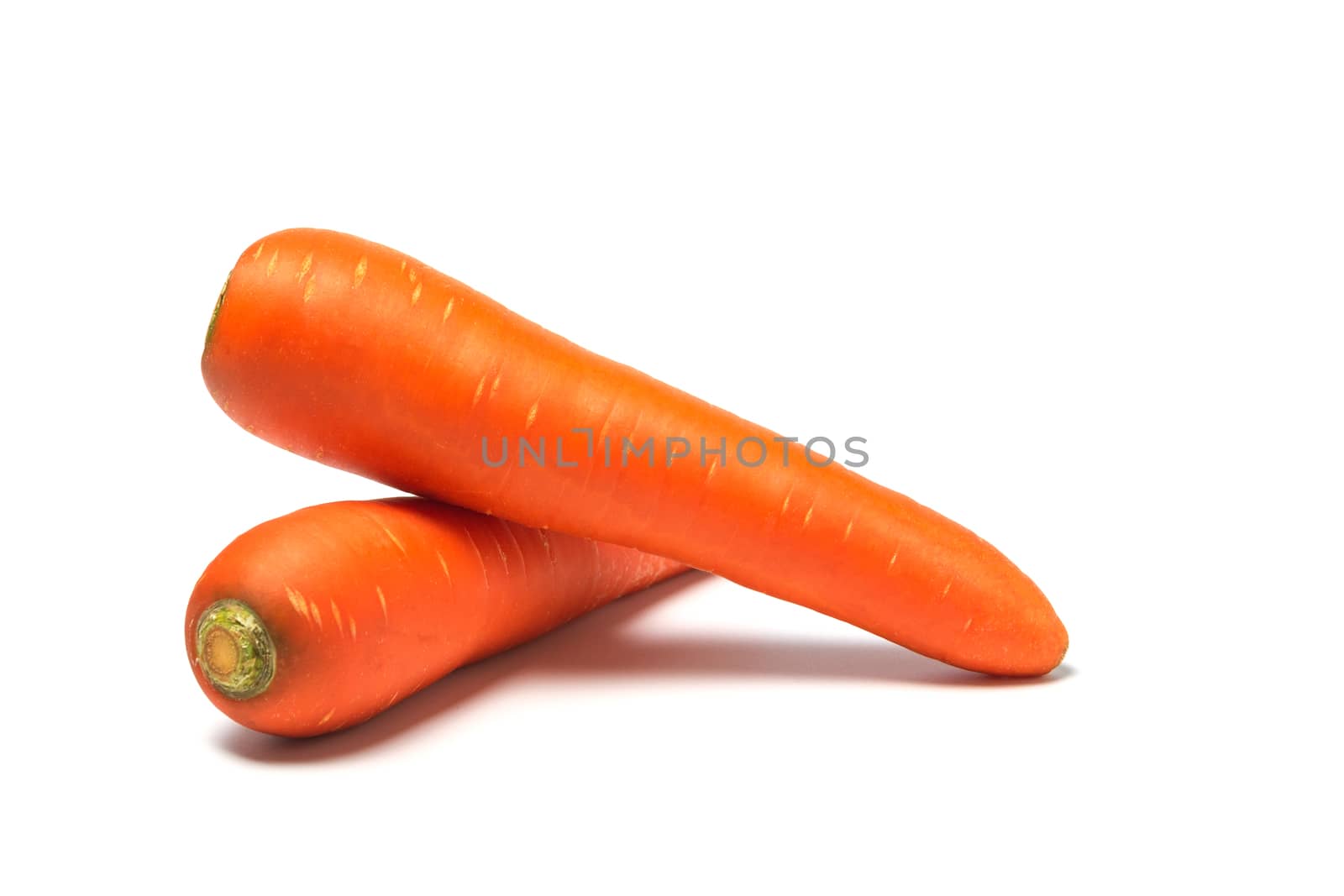 Fresh carrots isolated on white background. Close up of Carrots.