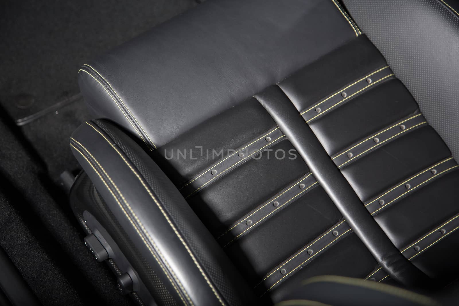 Close up of leather car seat by camerarules