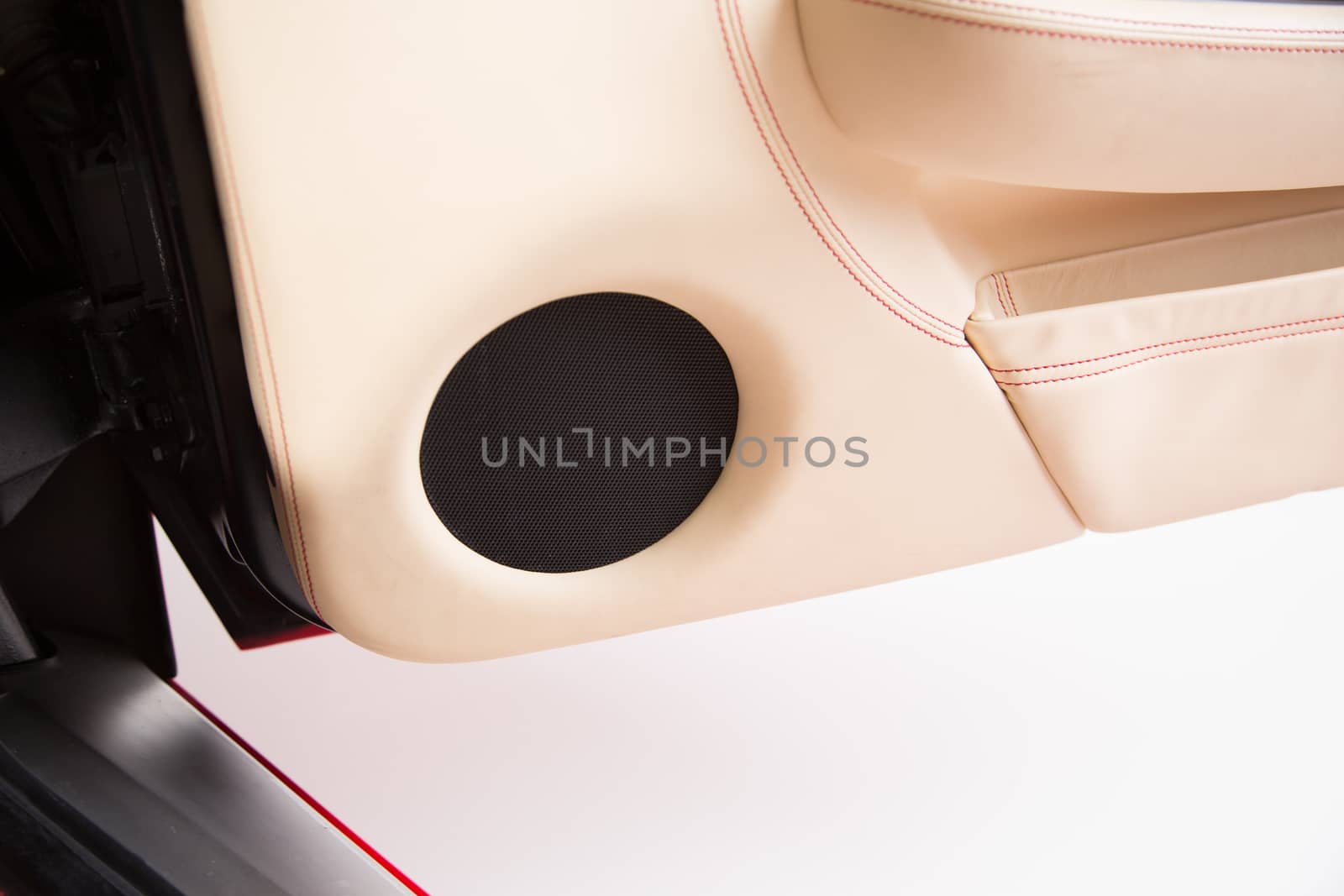 Close up of speaker on car door panel by camerarules