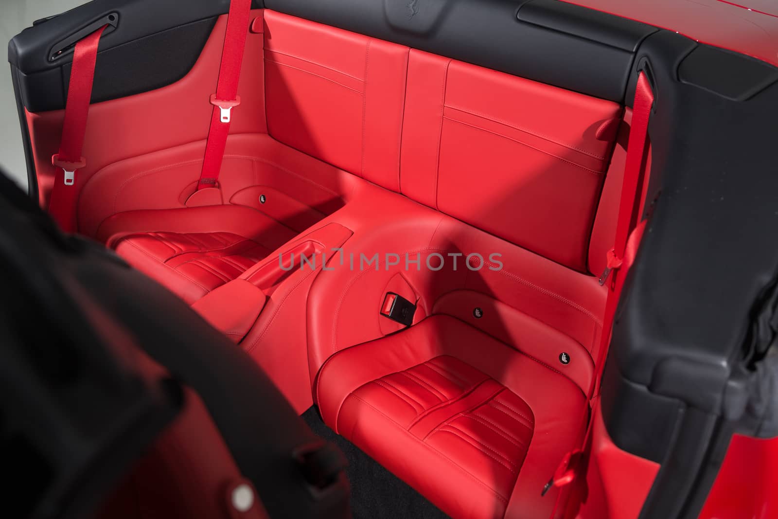 Close up of leather car seats