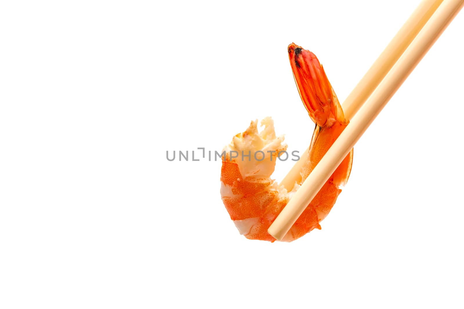 Cooked shrimp isolated on a white background. Food and object. 