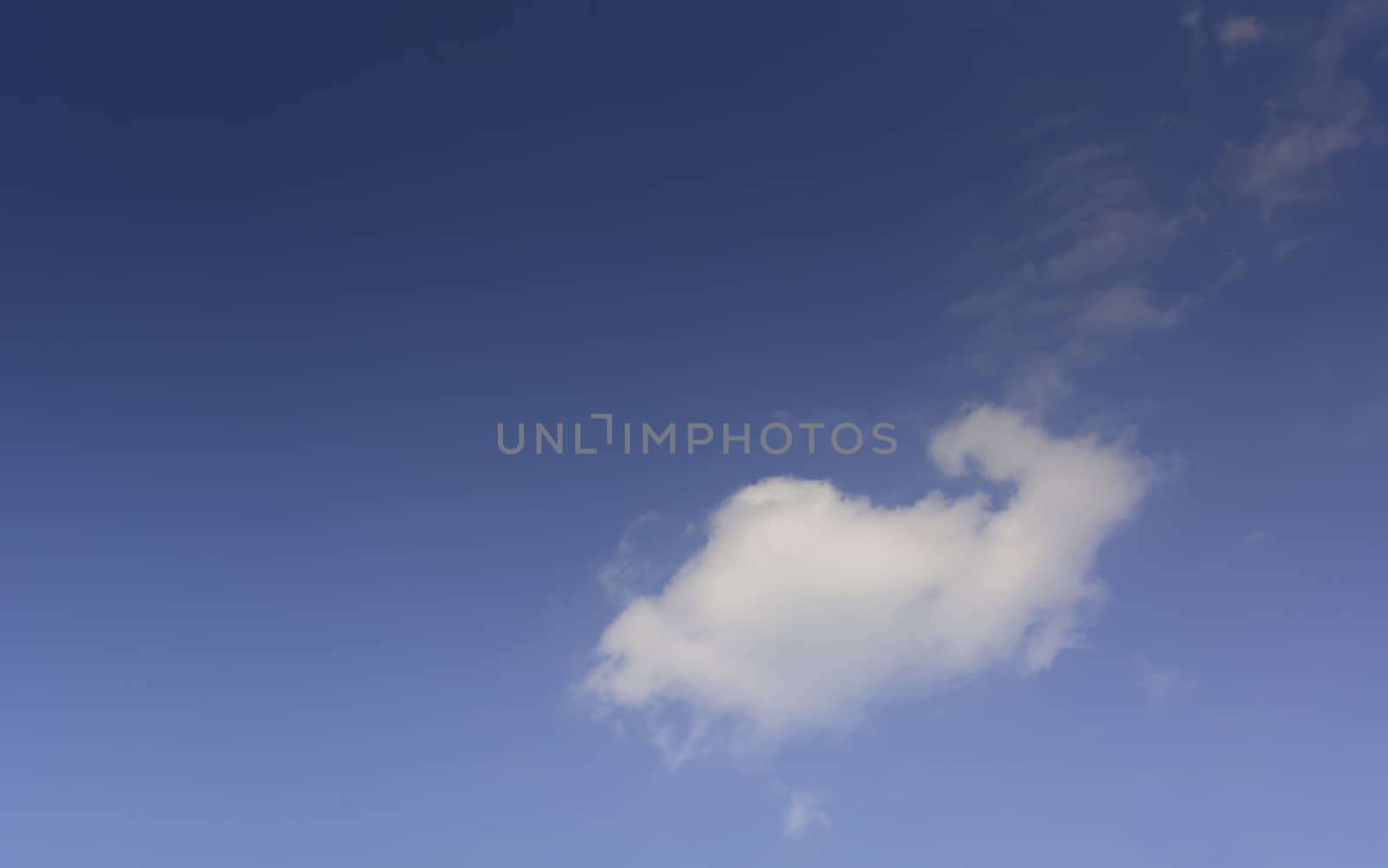 Blue sky with cloud and copy space. Clear weather background. 