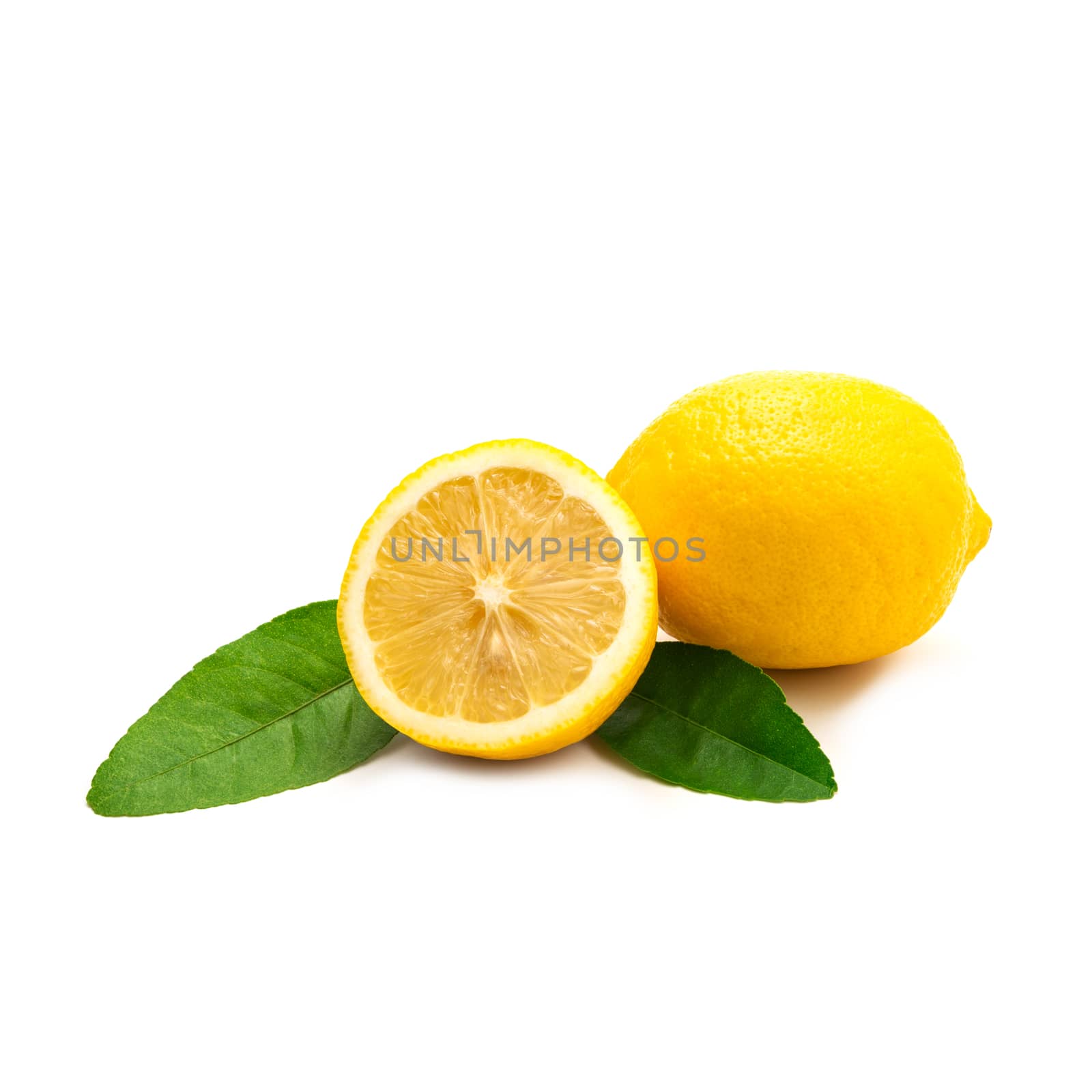 Fresh lemon isolated on white background. Food and healthy conce by kirisa99