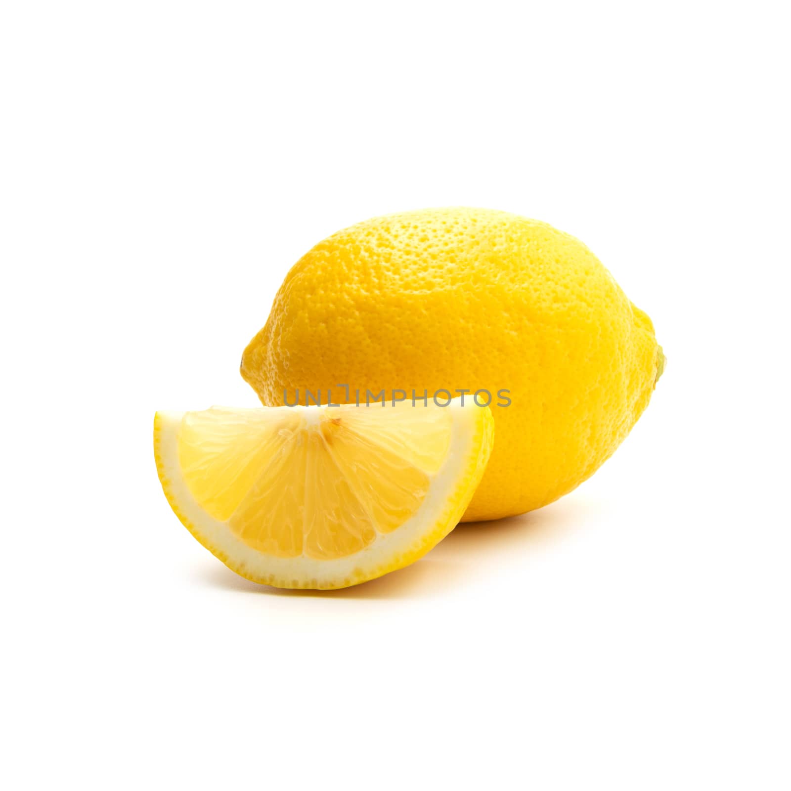 Fresh lemon isolated on white background. Food and healthy conce by kirisa99