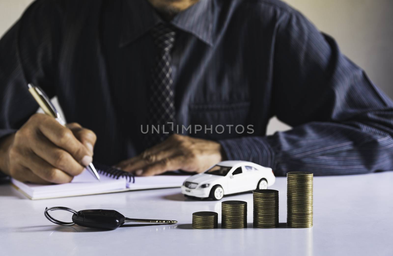 Car insurance and car service. Accounting and financial concept.