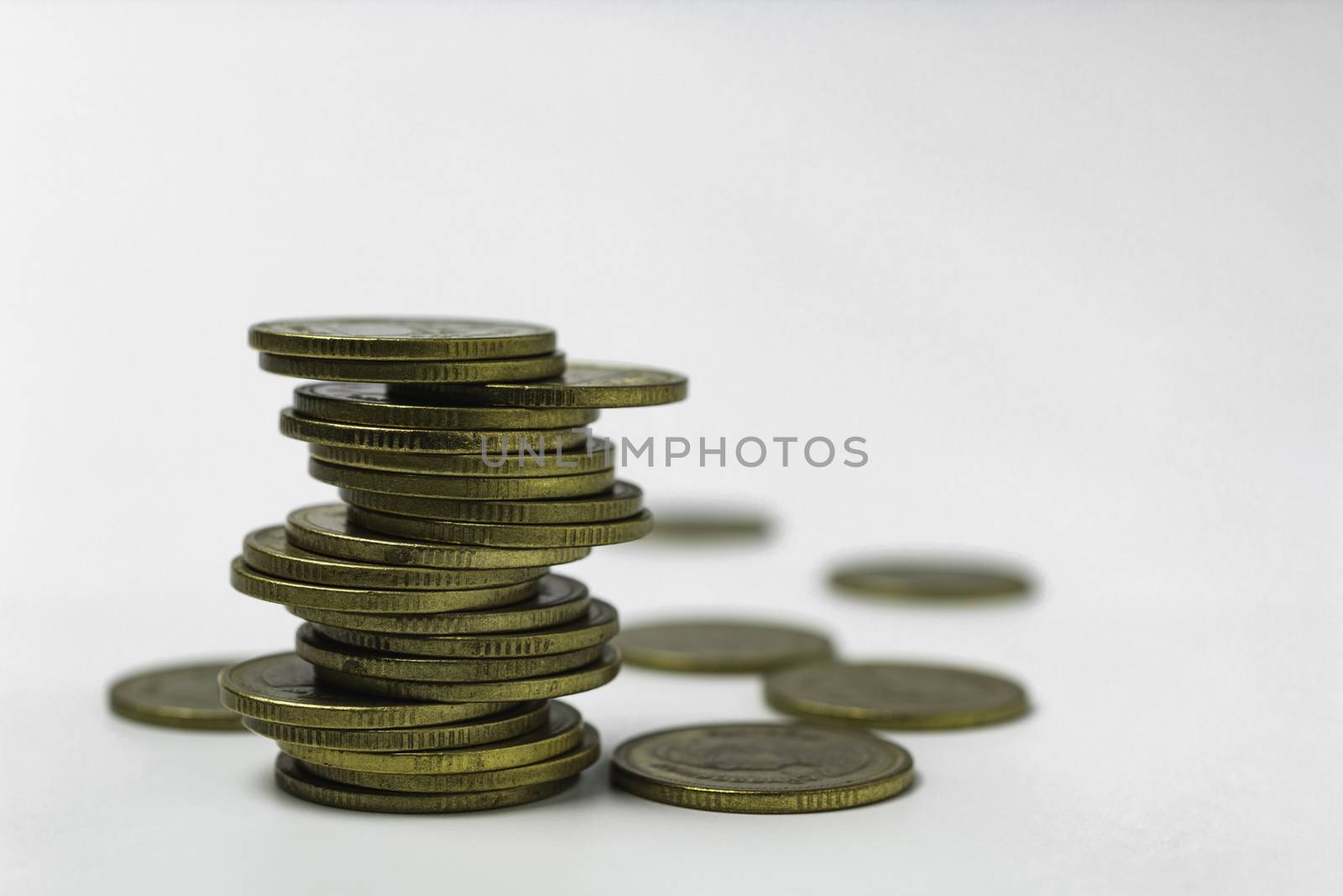 Saving money concept with money coin stack. financial and accoun by kirisa99