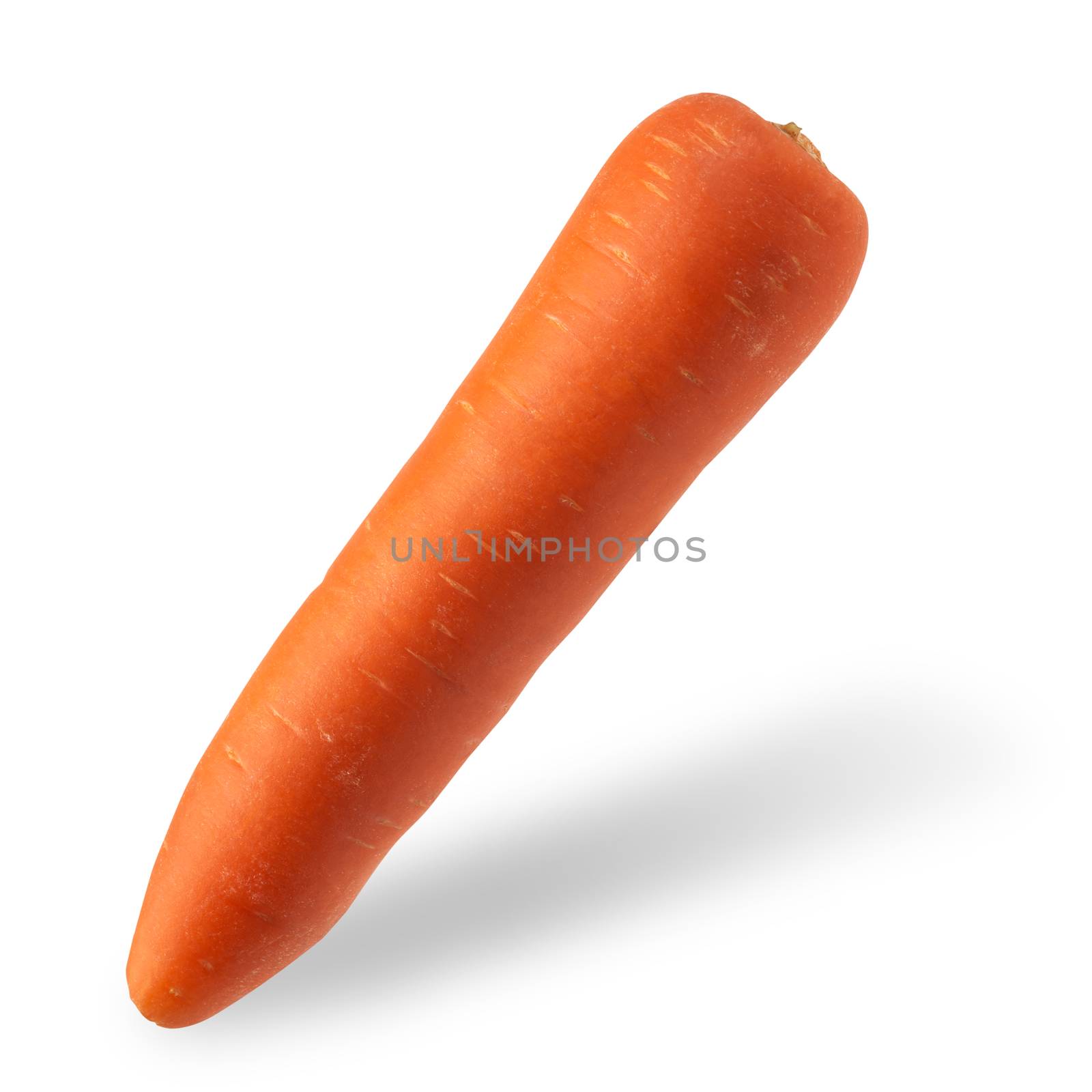 Fresh carrots isolated on white background. Close up of carrots with clipping path.