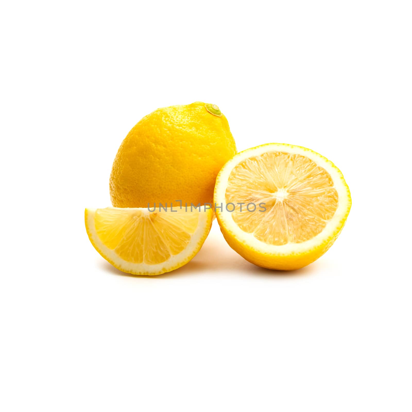 Fresh lemon isolated on white background. Food and healthy conce by kirisa99