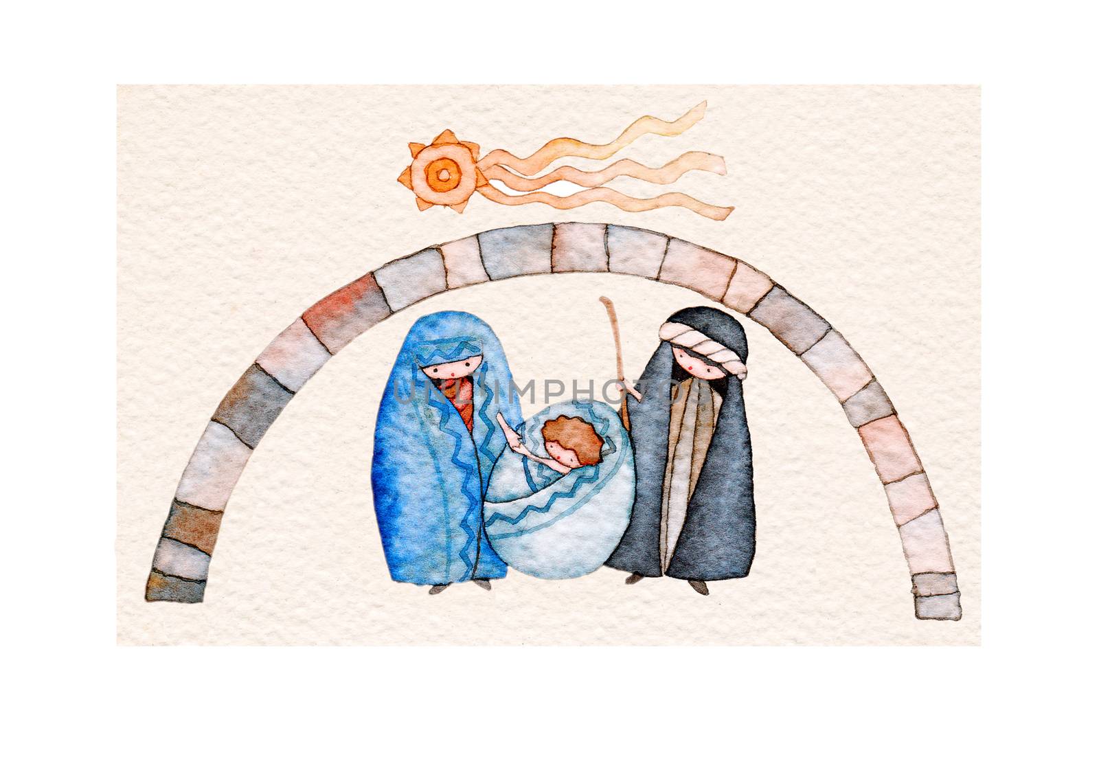 Christmas nativity scene: Jesus Christ , Joseph, Mary