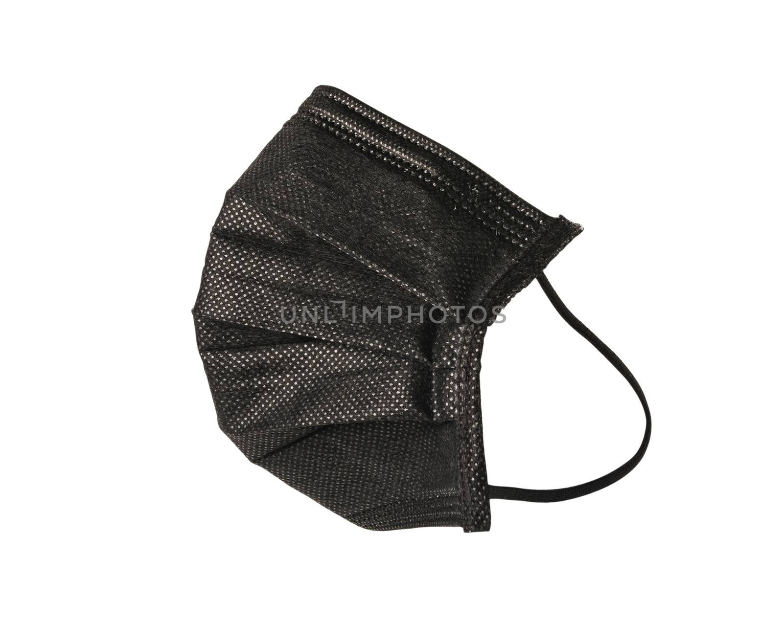 The black medical mask for protecting virus and dust with clipping path.