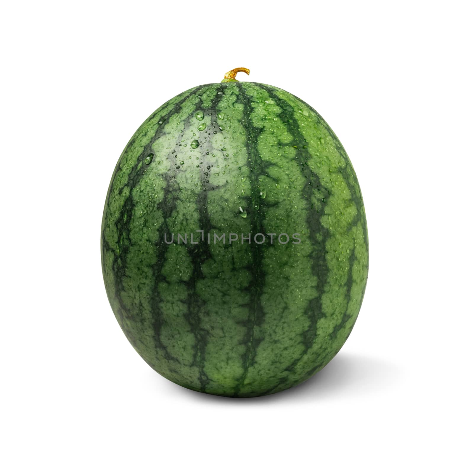 A fresh watermelon with clipping path isolated on a white backgr by kirisa99