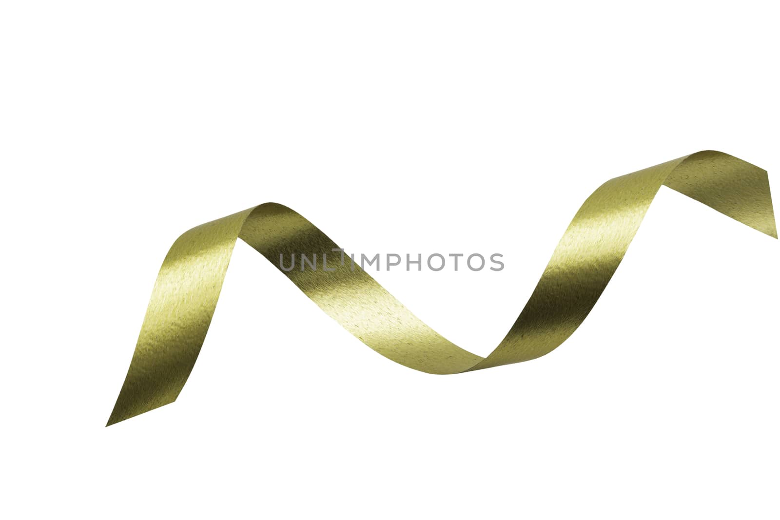 A golden ribbon isolated on a white background with clipping pat by kirisa99