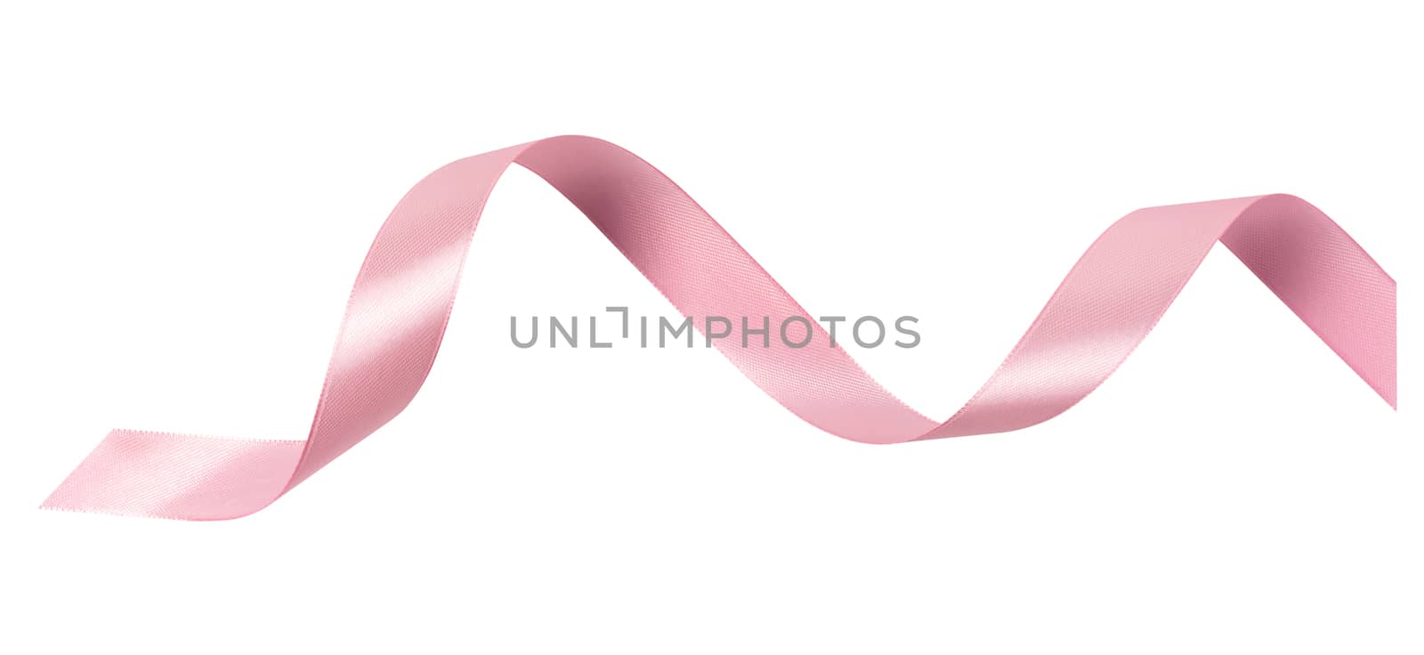 A pink ribbon isolated on a white background with clipping path.