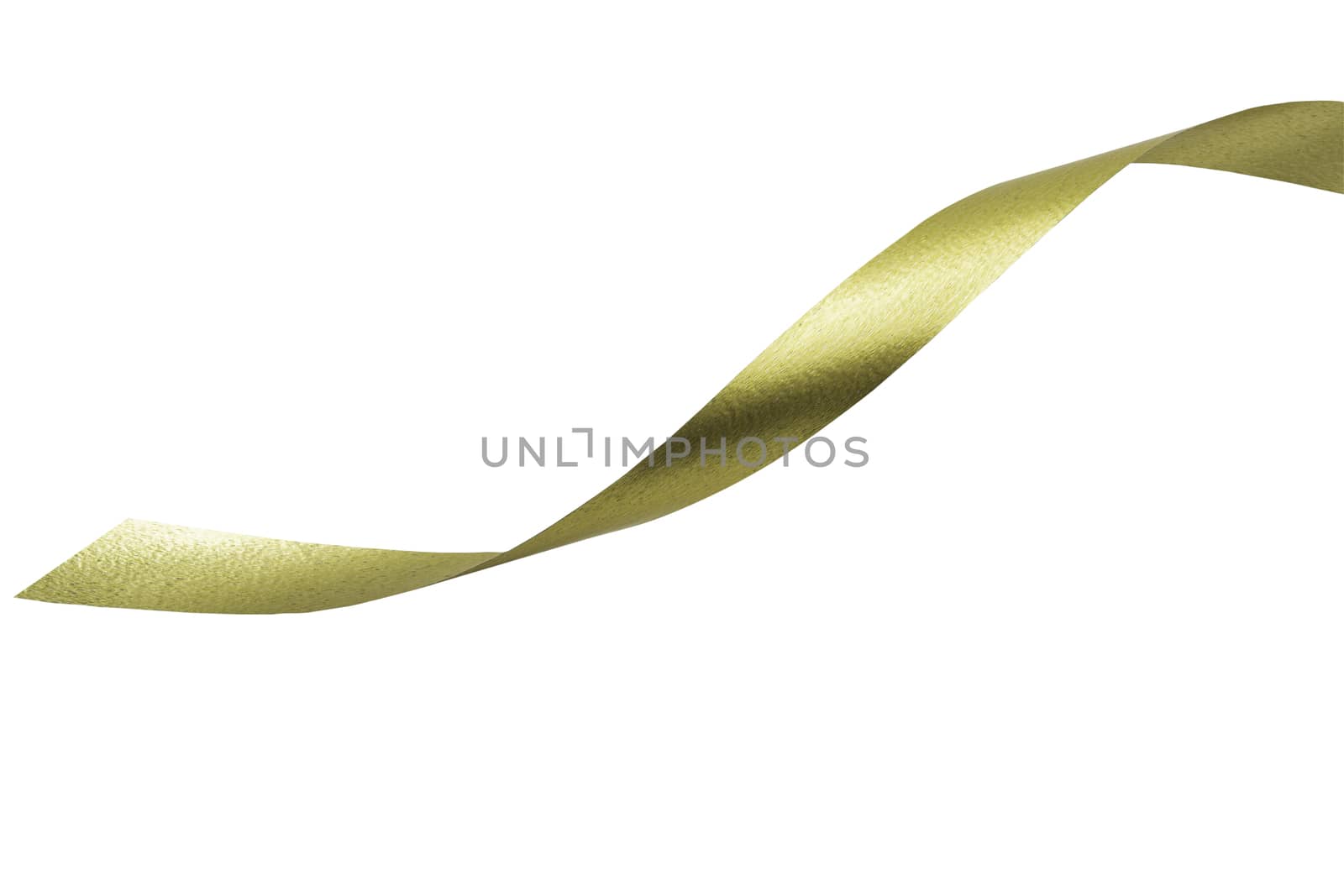 A golden ribbon isolated on a white background with clipping pat by kirisa99